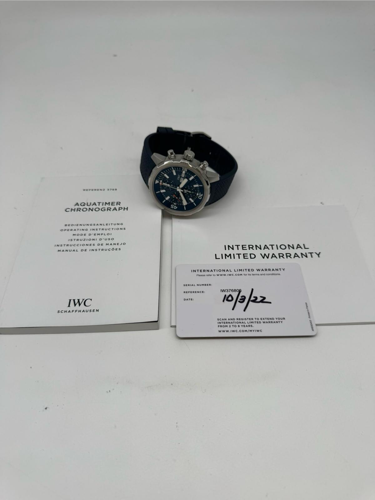 IWC Aquatimer Chronograph Automatik Blau IW376806 Original Papiere