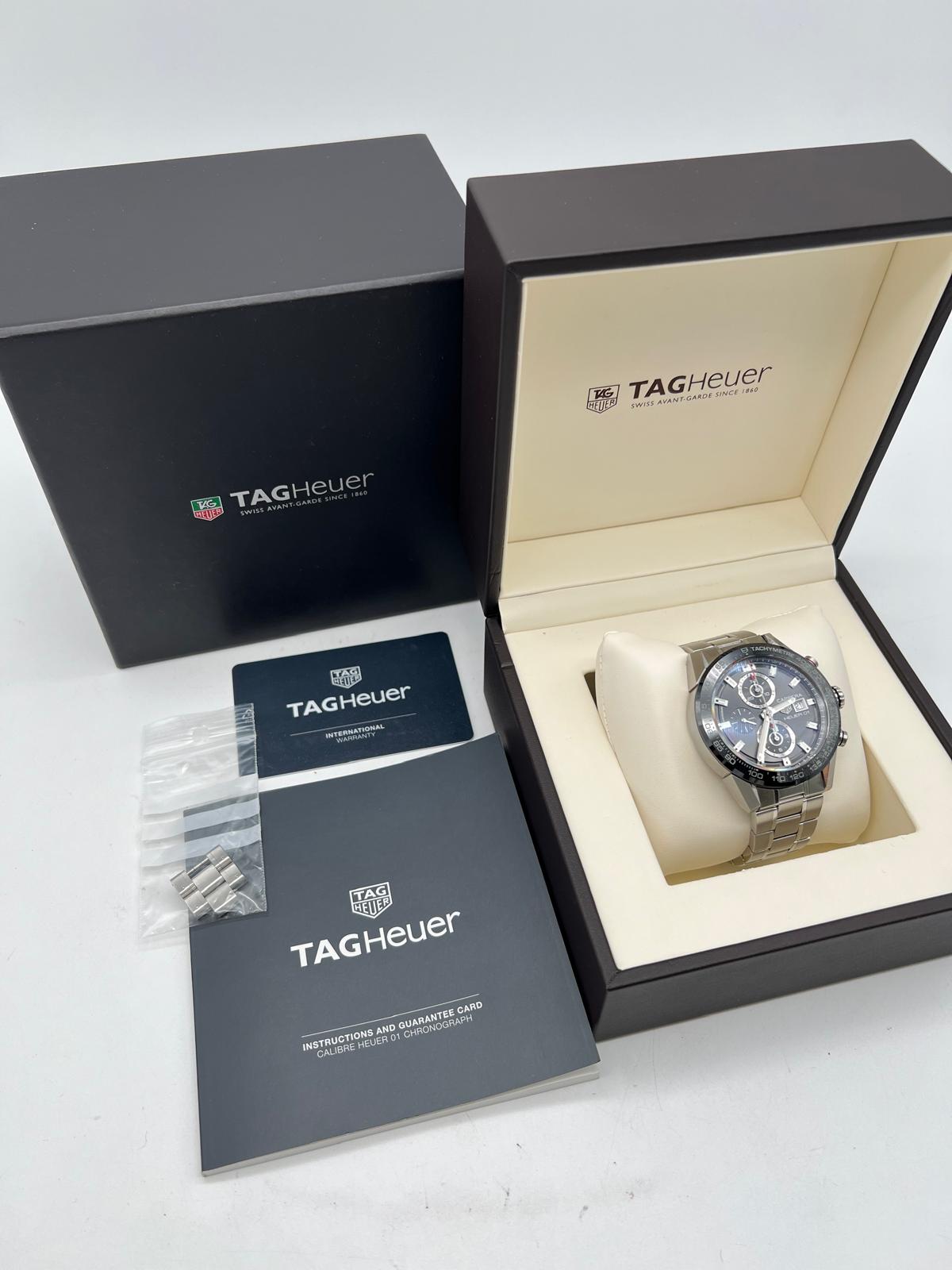 Tag Heuer Carrera Calibre 43mm Automatik Herrenuhr CAR201W Box + og. Papiere