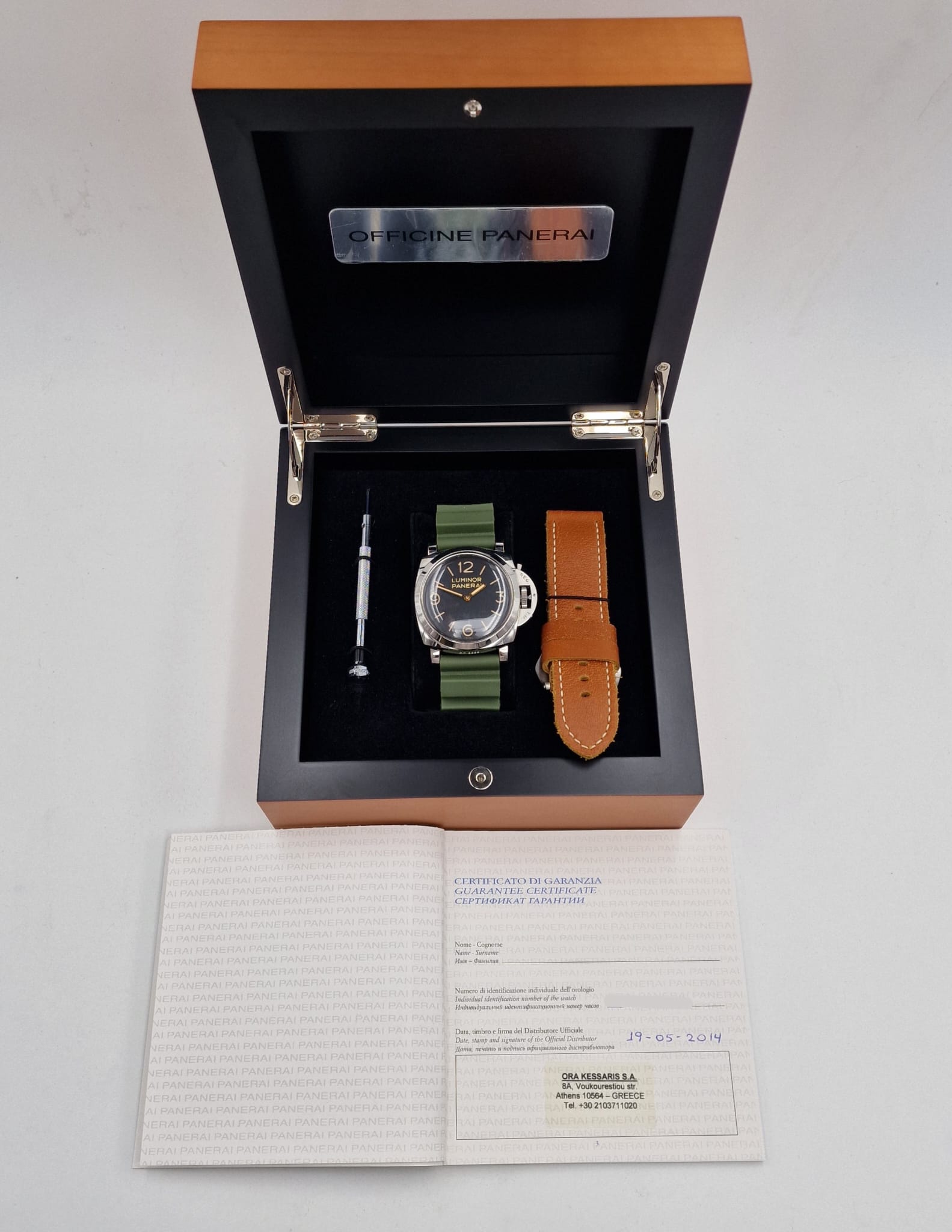 Panerai Luminor 1950 3 Days Men's Watch PAM00372 Box + above papers