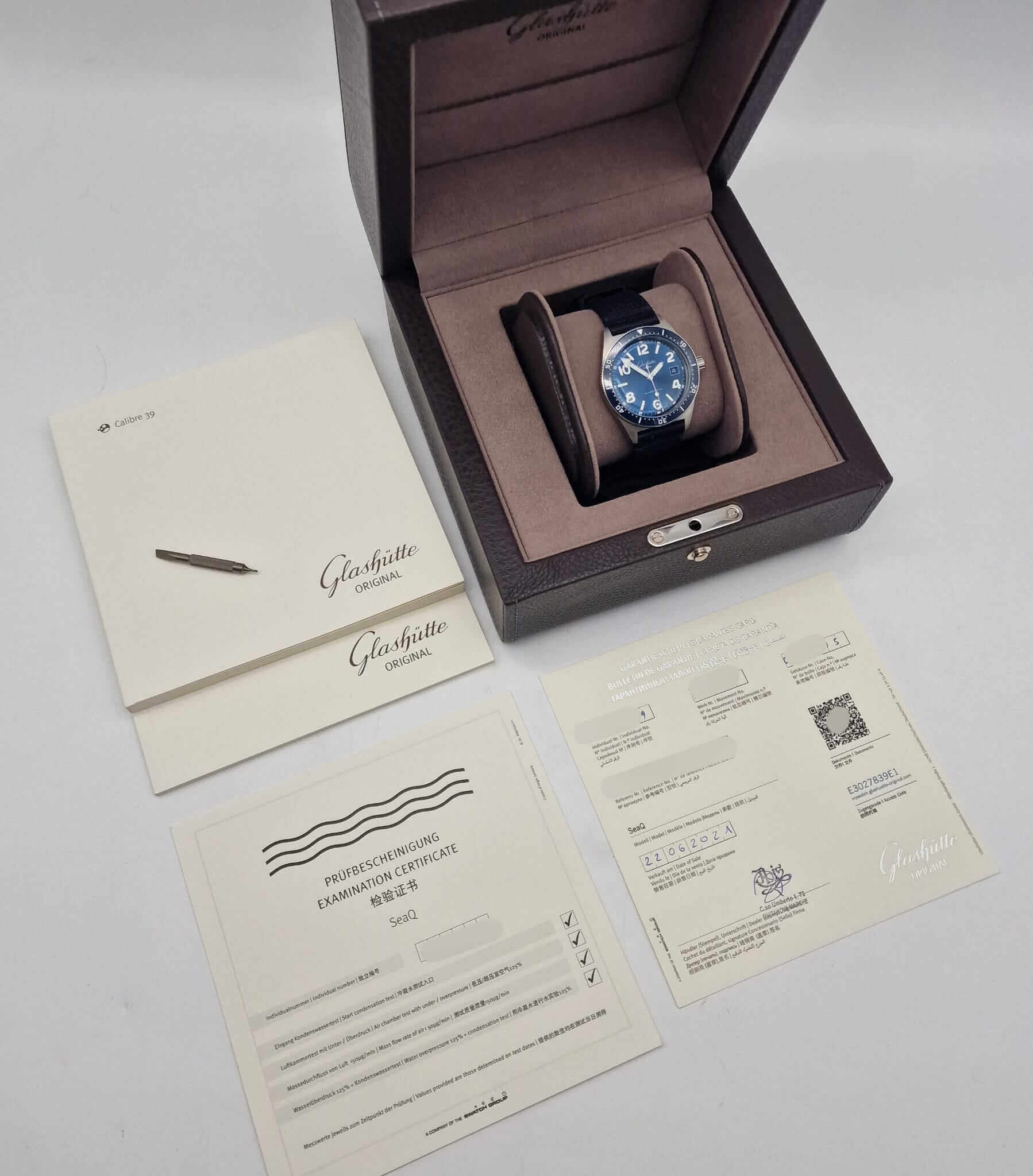 Glashütte Original SeaQ 39,5mm Automatik 13911098134 Box + og. Papiere