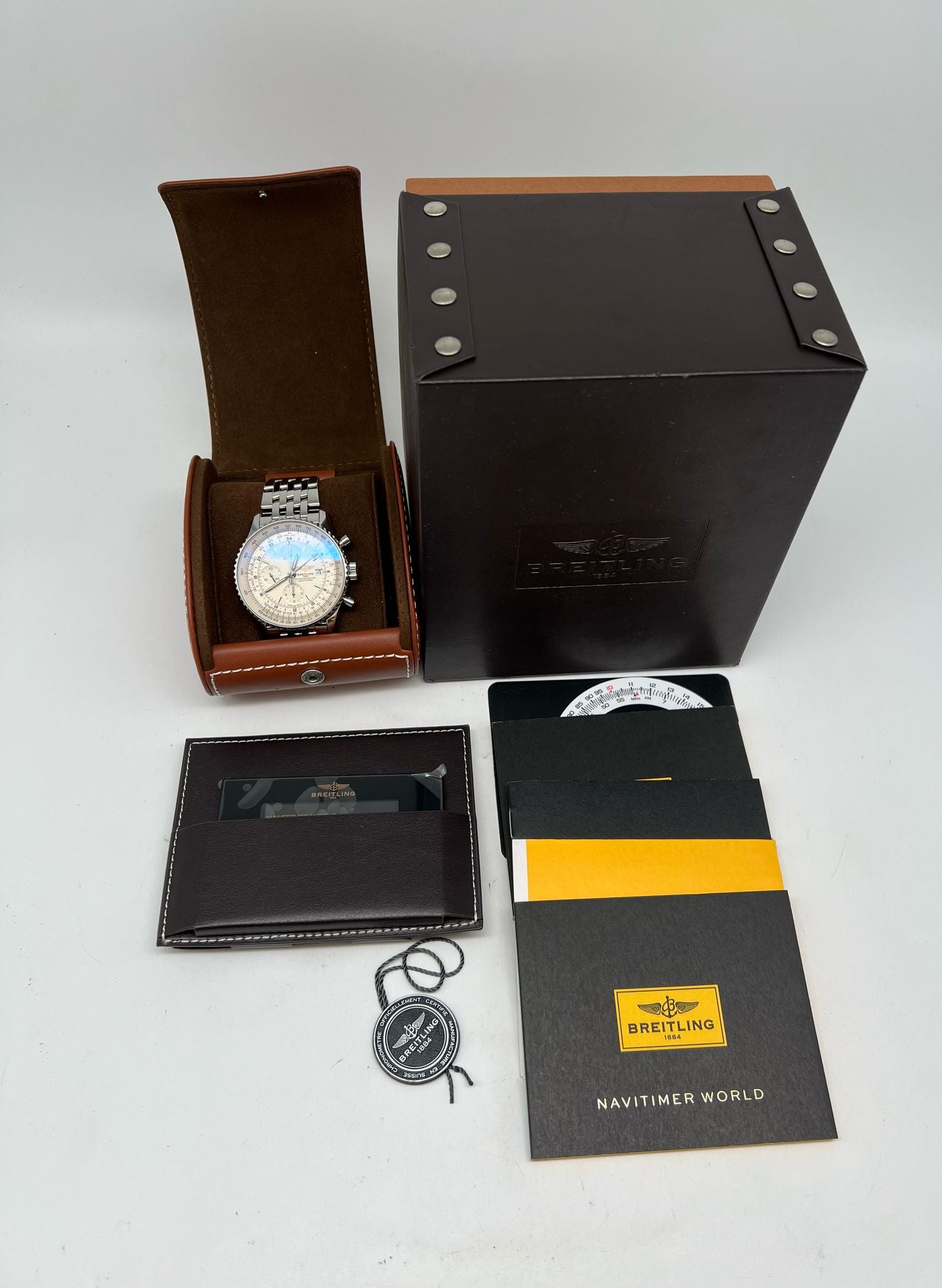 Breitling Navitimer World GMT 46 Automatik Herrenuhr A24322 Box + og. Papiere