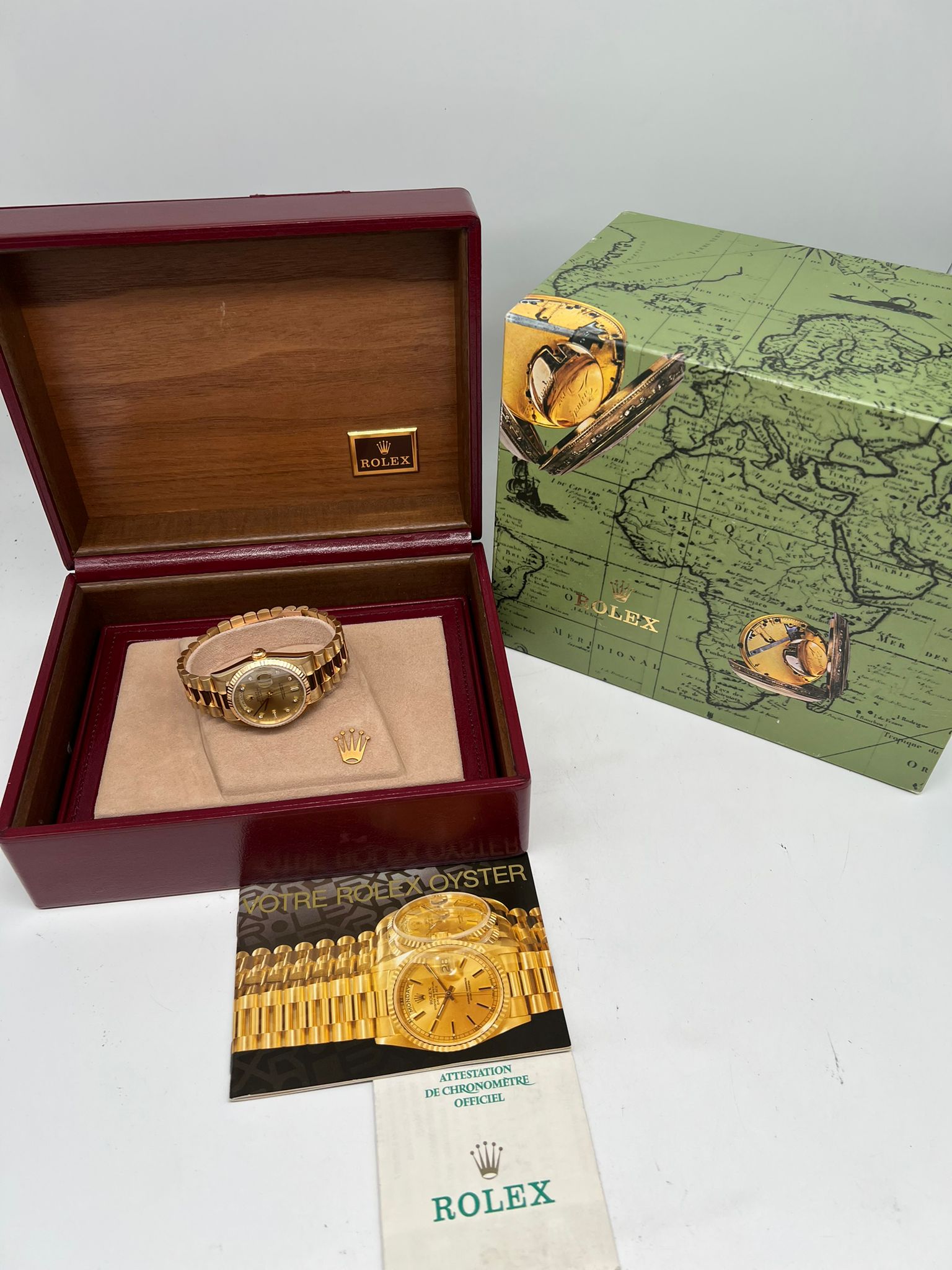 Rolex Day-Date 36 President 18k Gold 18238A Box + above. papers