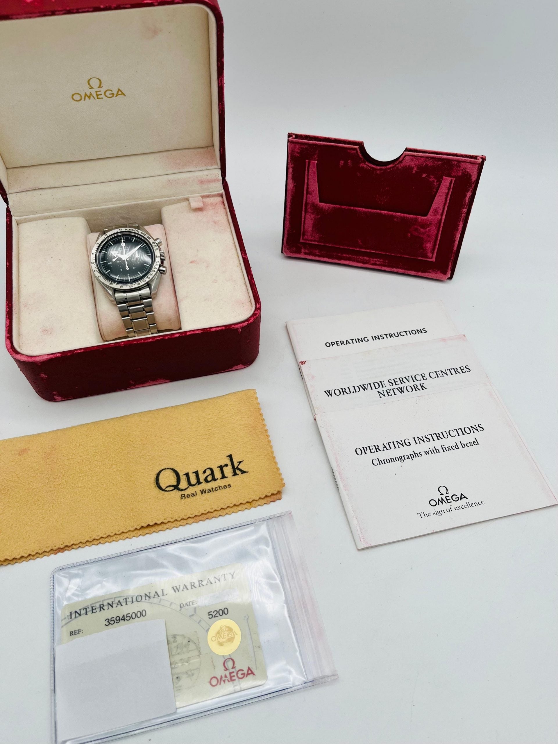 Omega Speedmaster Broad Arrow 35945000 Box + og. Papiere