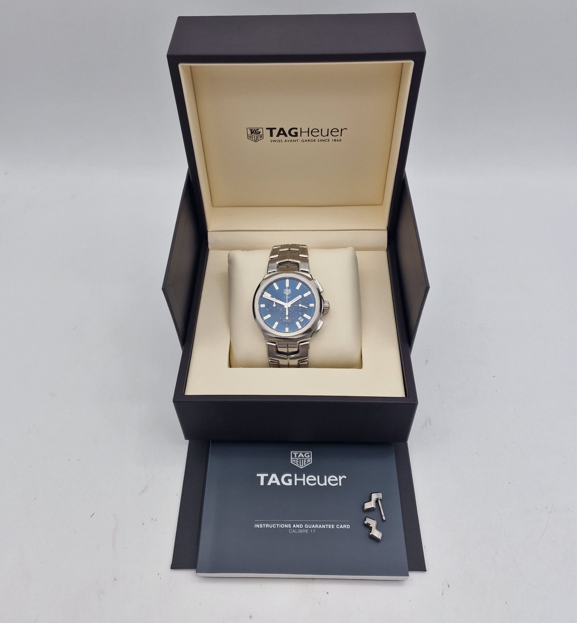 Tag Heuer Link Chronograph Automatik Herrenuhr Blau CBC2112 Box