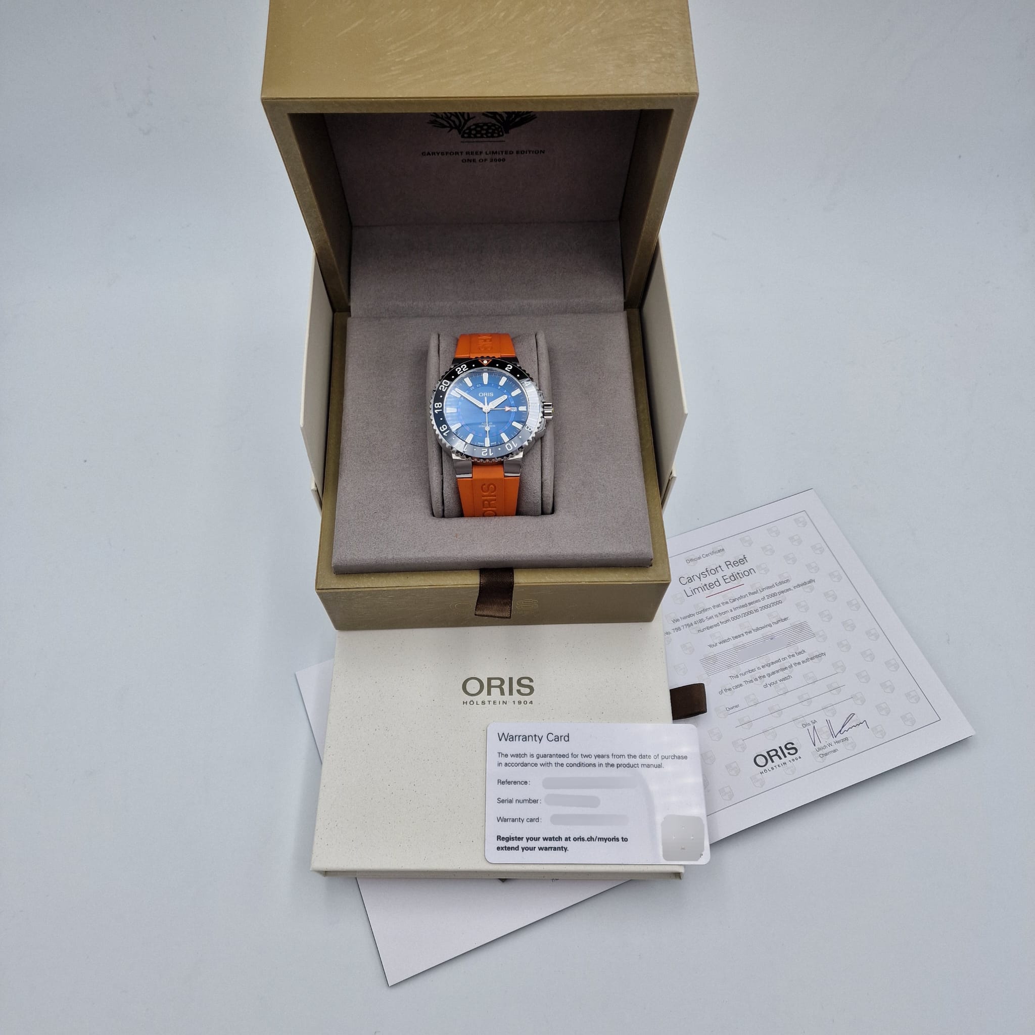 Oris Aquis Carysfort Reef GMT Limited Edition 01 798 7754 4185 Box + og. Papiere