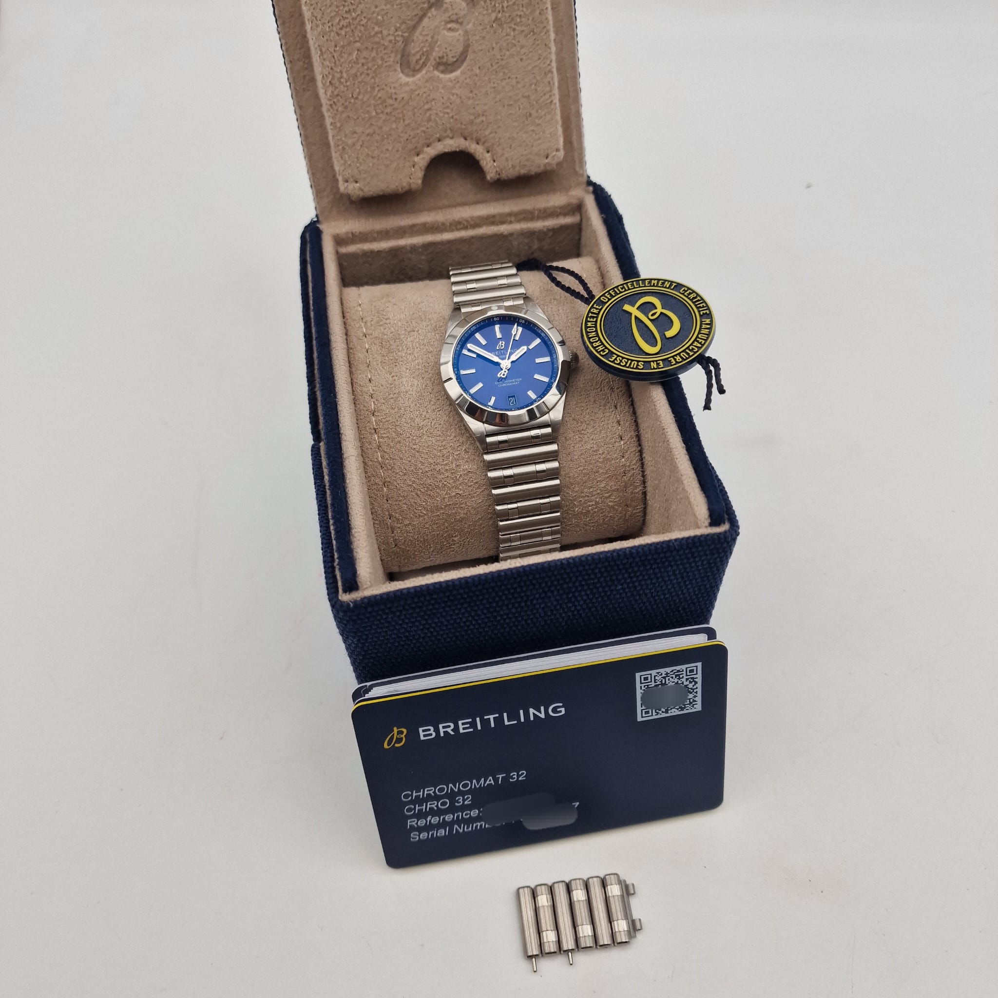 Breitling Chronomat 32mm Quarz Damenuhr NEU A77310 Box + og. Papiere