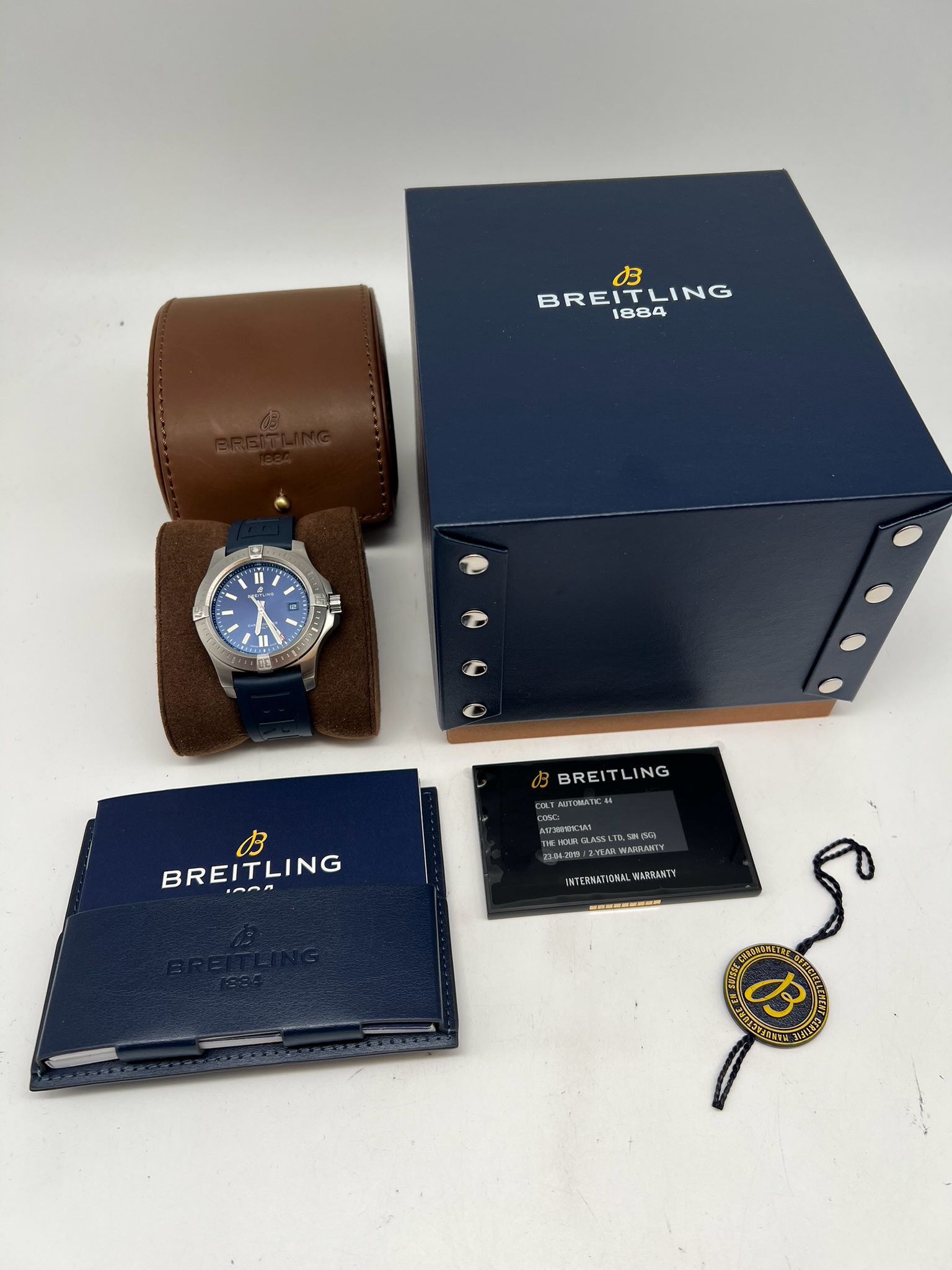 Breitling Colt 44 Automatik Herrenuhr Blau A17388 Box + og. Papiere