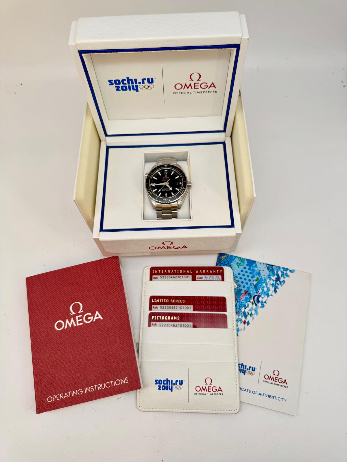 Omega Seamaster Planet Ocean Sochi 2014 52230462101001 Box + og. Papiere