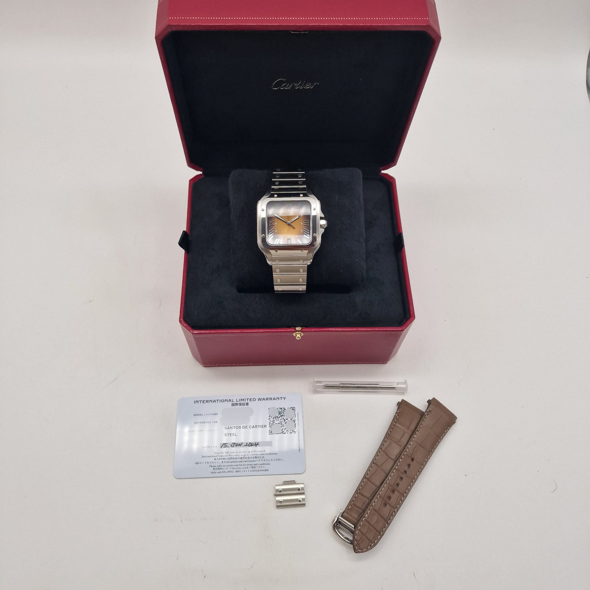 Cartier  Santos de Cartier Large Size Brown Dial NEU WSSA0064 Box + og. Papiere