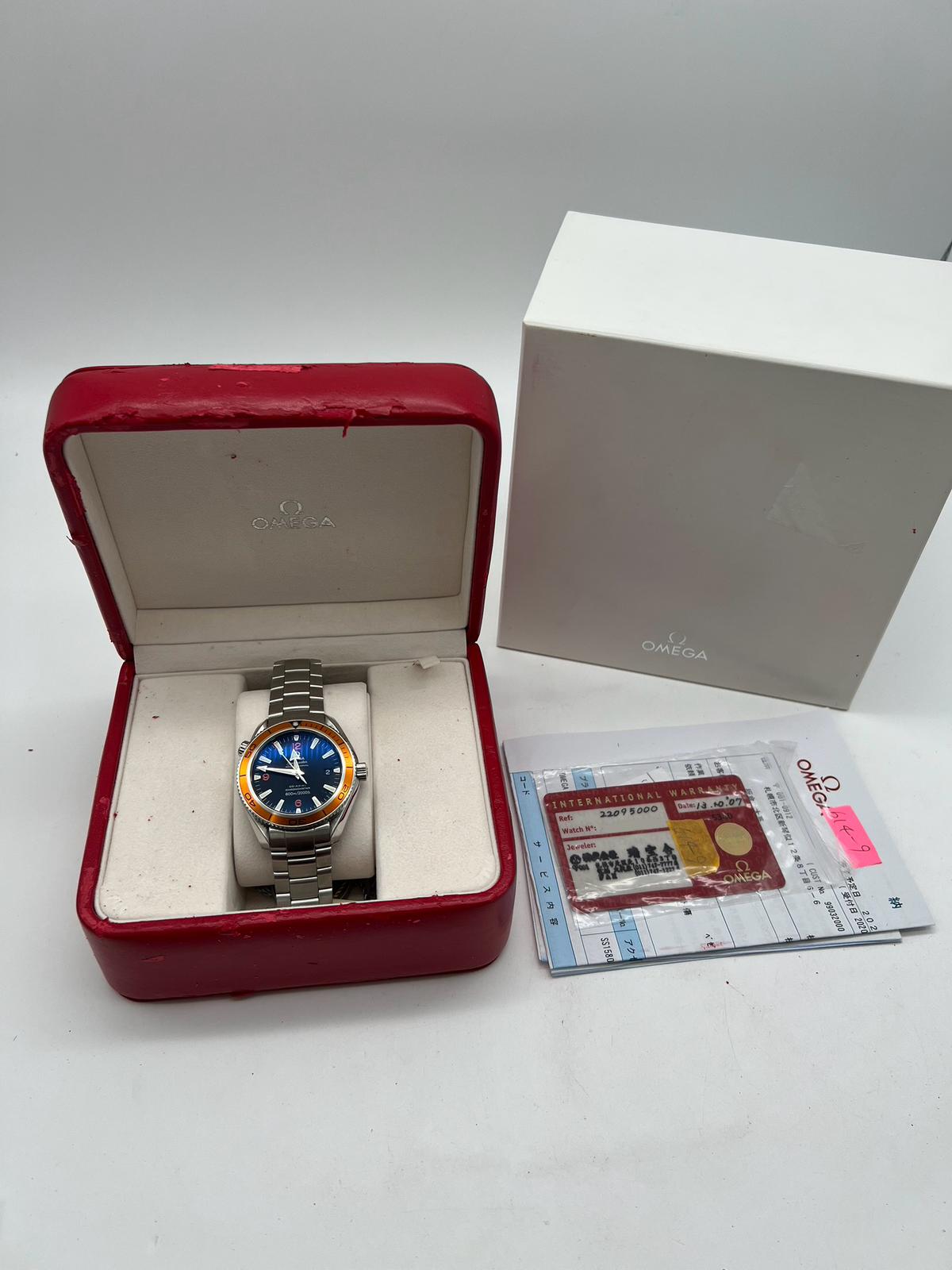 Omega Seamaster Planet Ocean 42mm Automatik Herrenuhr 22095000 Box + og. Papiere