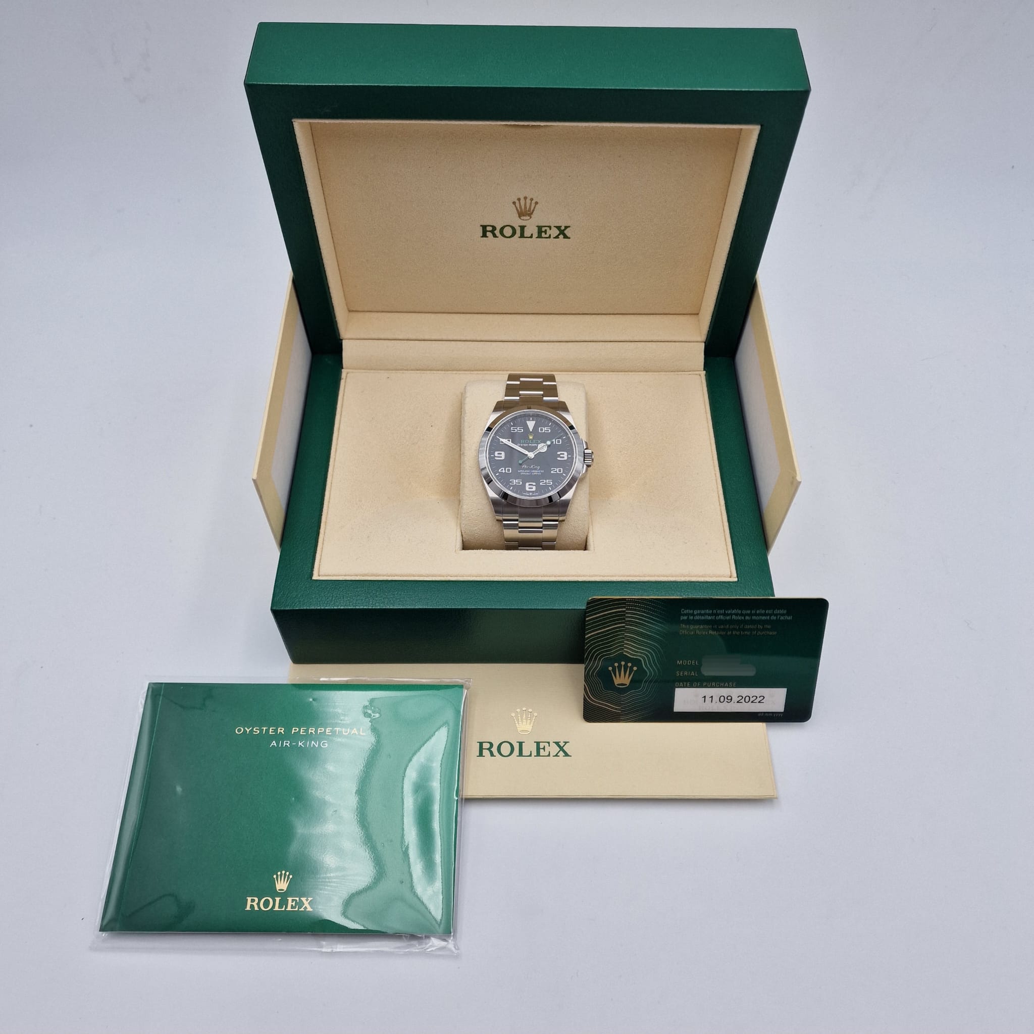 Rolex Oyster Perpetual Air-King Automatic 126900 Box + above papers