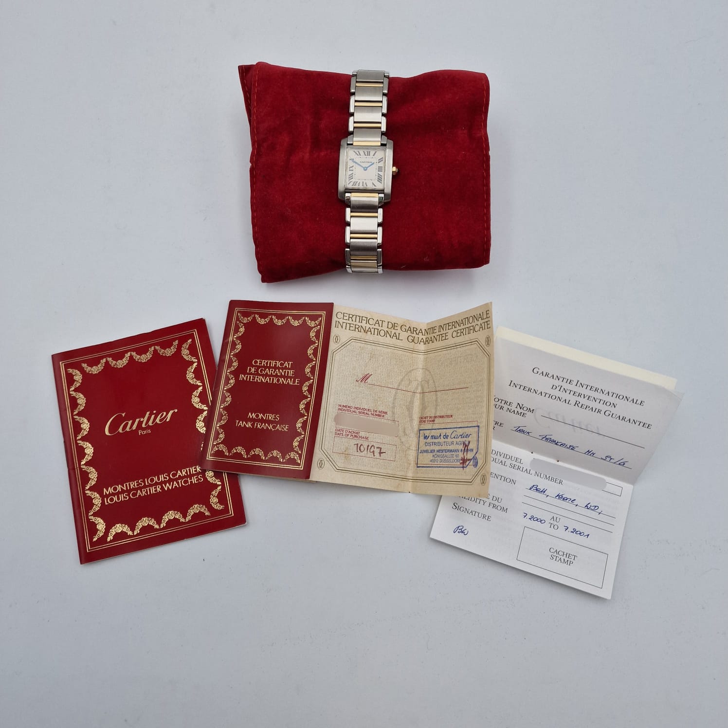 Cartier Tank Française Quarz Damenuhr 2301 Original Papiere