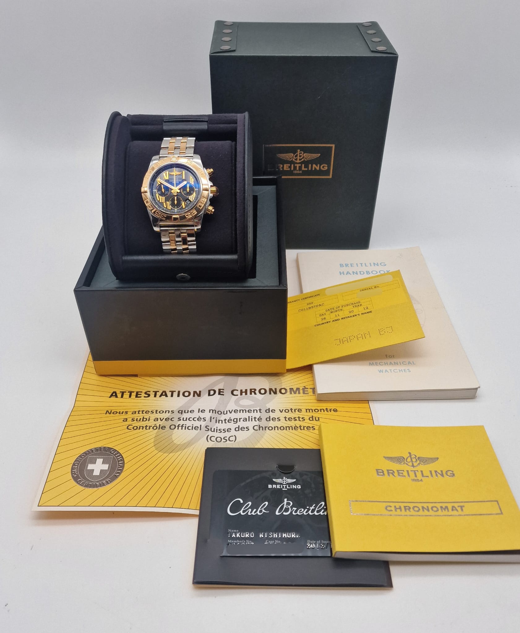 Breitling Chronomat 44 Automatik CB0110 Box + og. Papiere