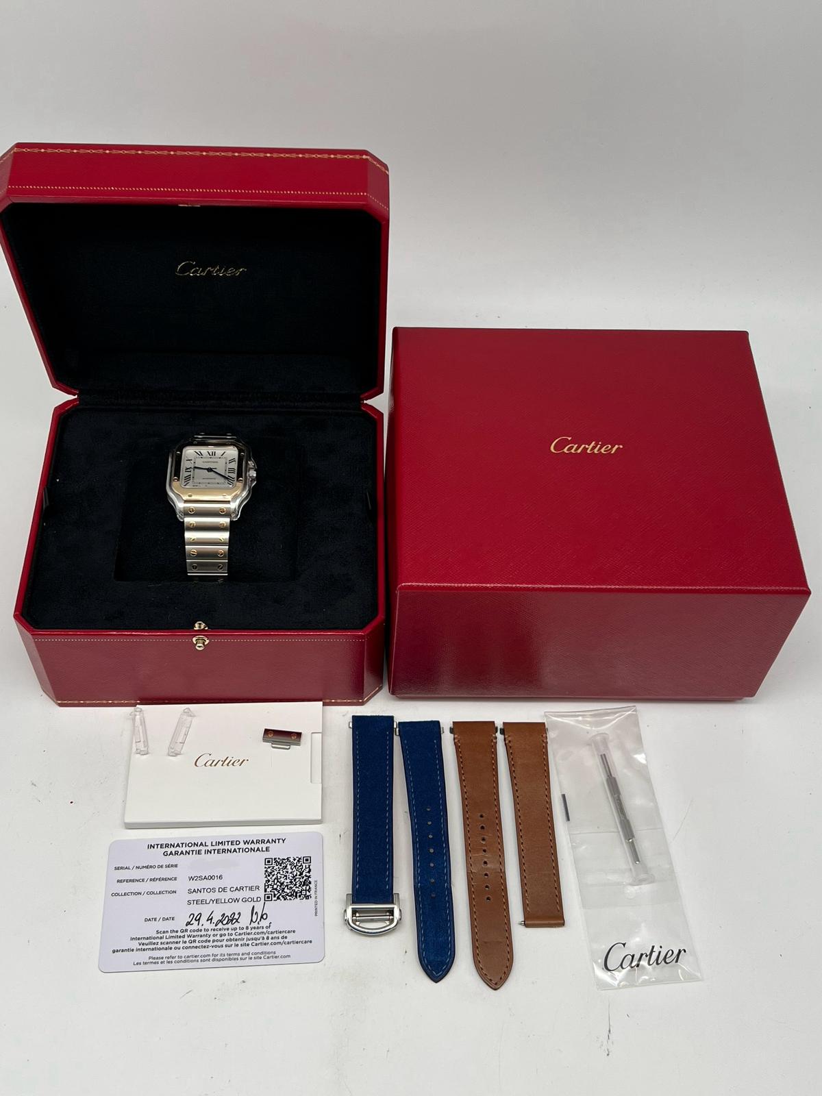 Cartier Santos de Cartier Stahl Automatik Herrenuhr W2SA0016 Box + og. Papiere