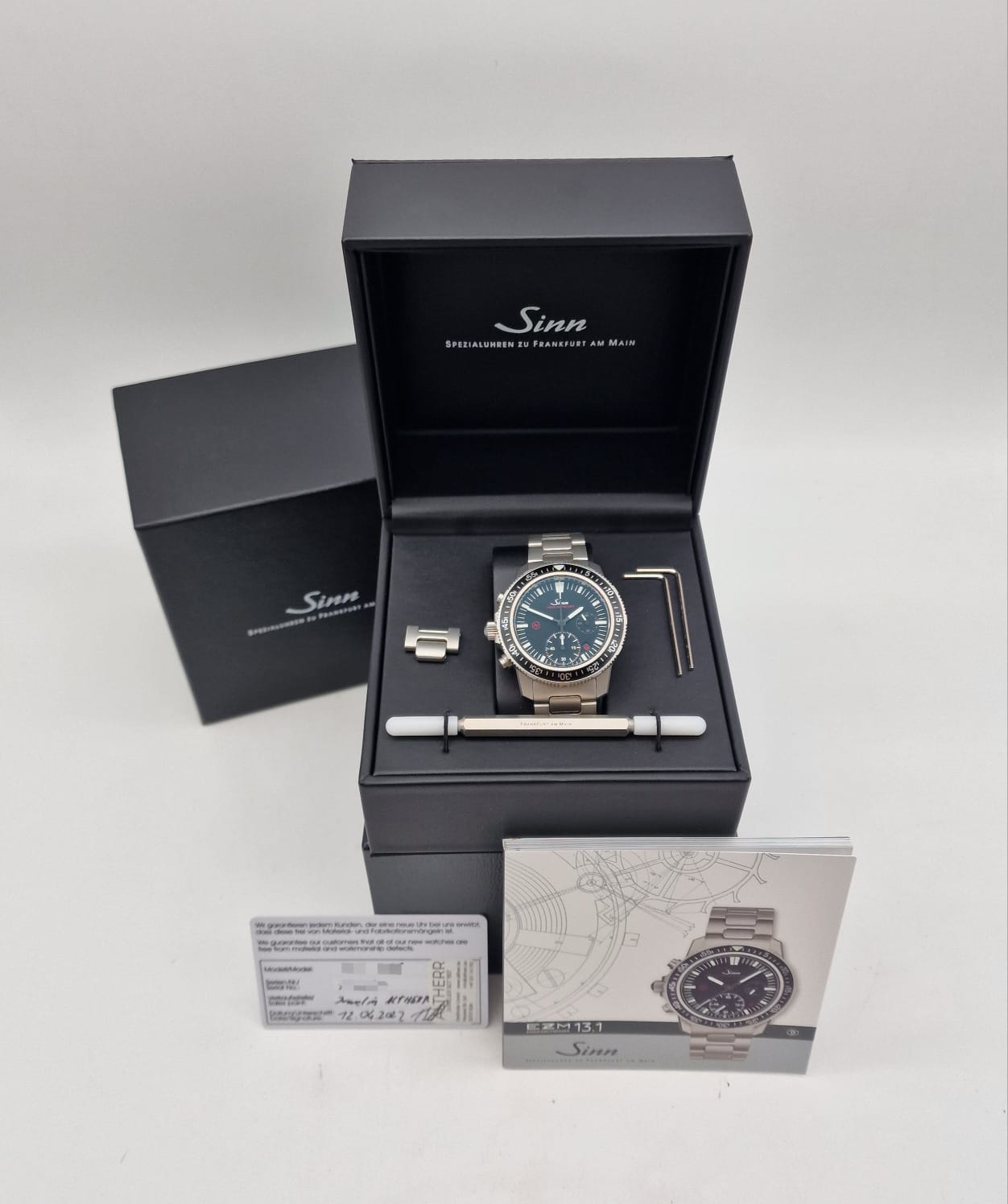 Sinn EZM 13 41mm Automatik Herrenuhr 613.011 Box + og. Papiere