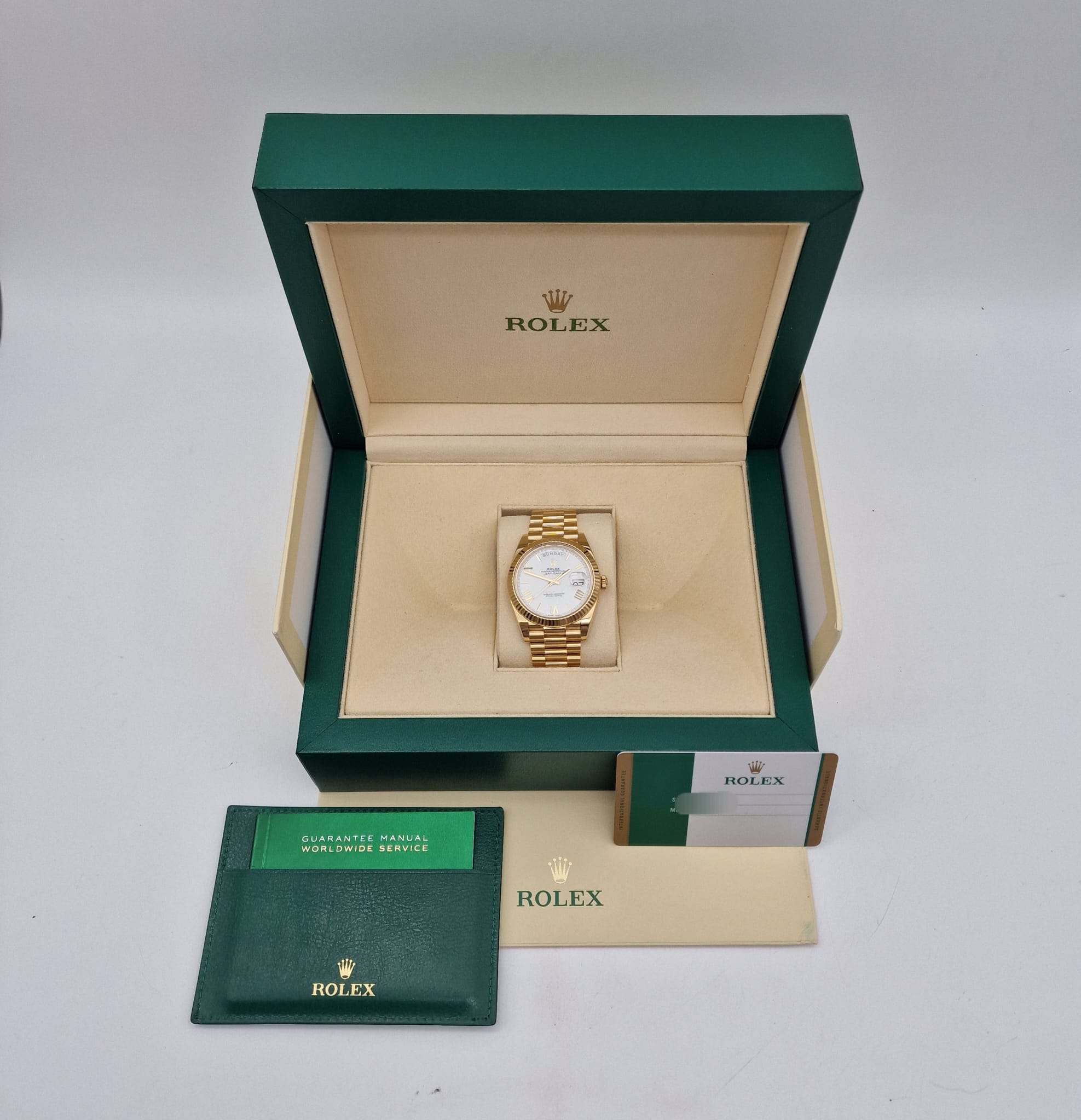 Rolex Day-Date 40 Automatik Gelbgold 228238 Box + og. Papiere