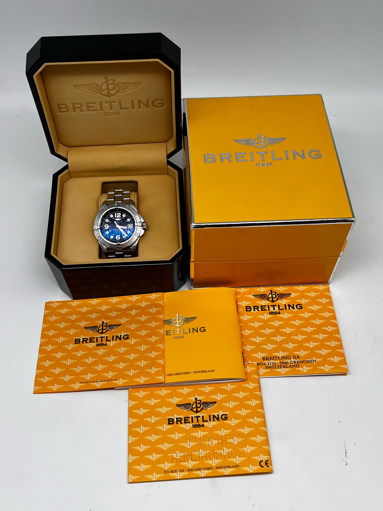 Breitling Superocean Automatik Herrenuhr  A17360 Box + og. Papiere