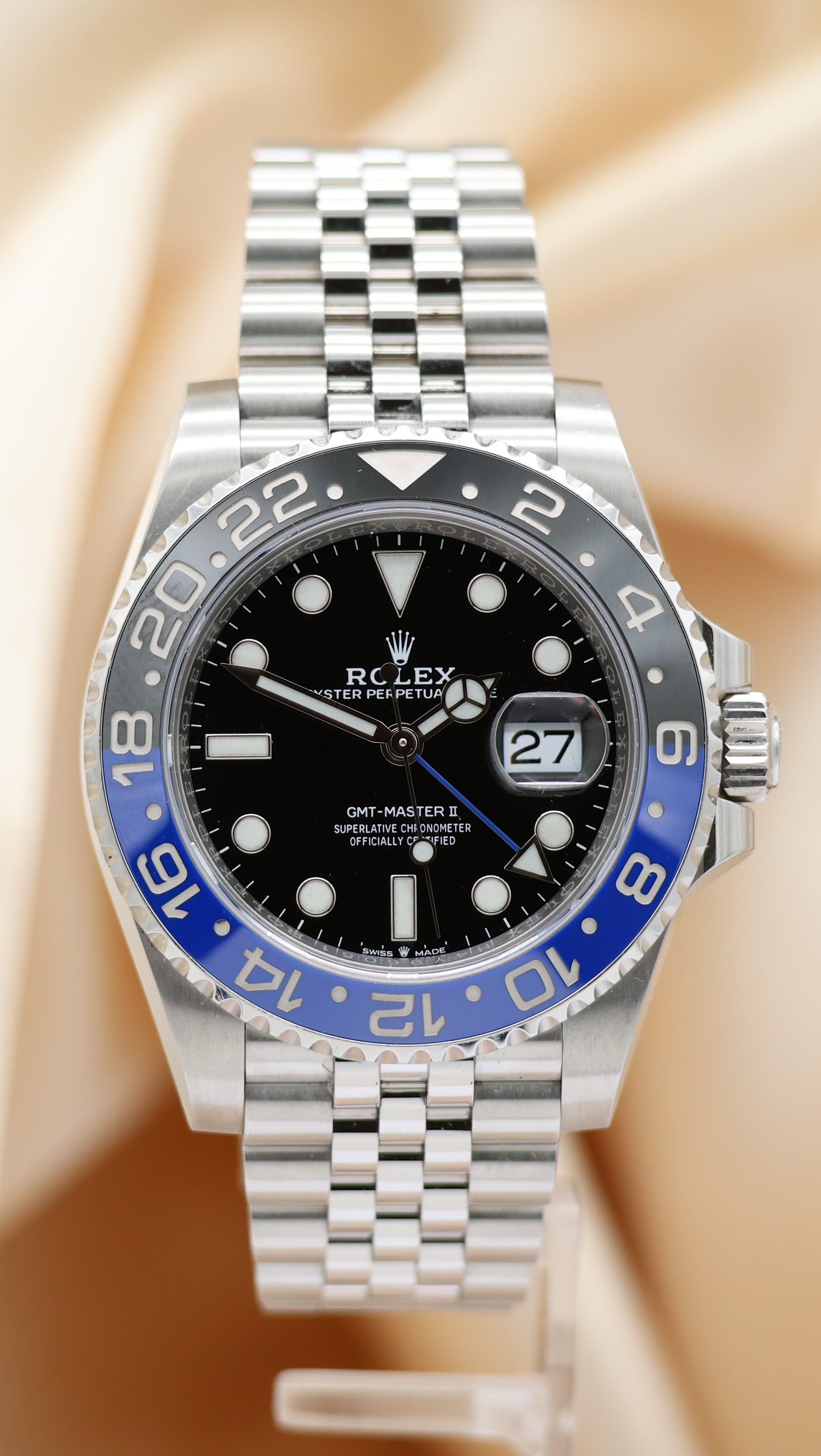 Rolex GMT Master II Batgirl 40mm Automatik  126710BLNR Box + og. Papiere