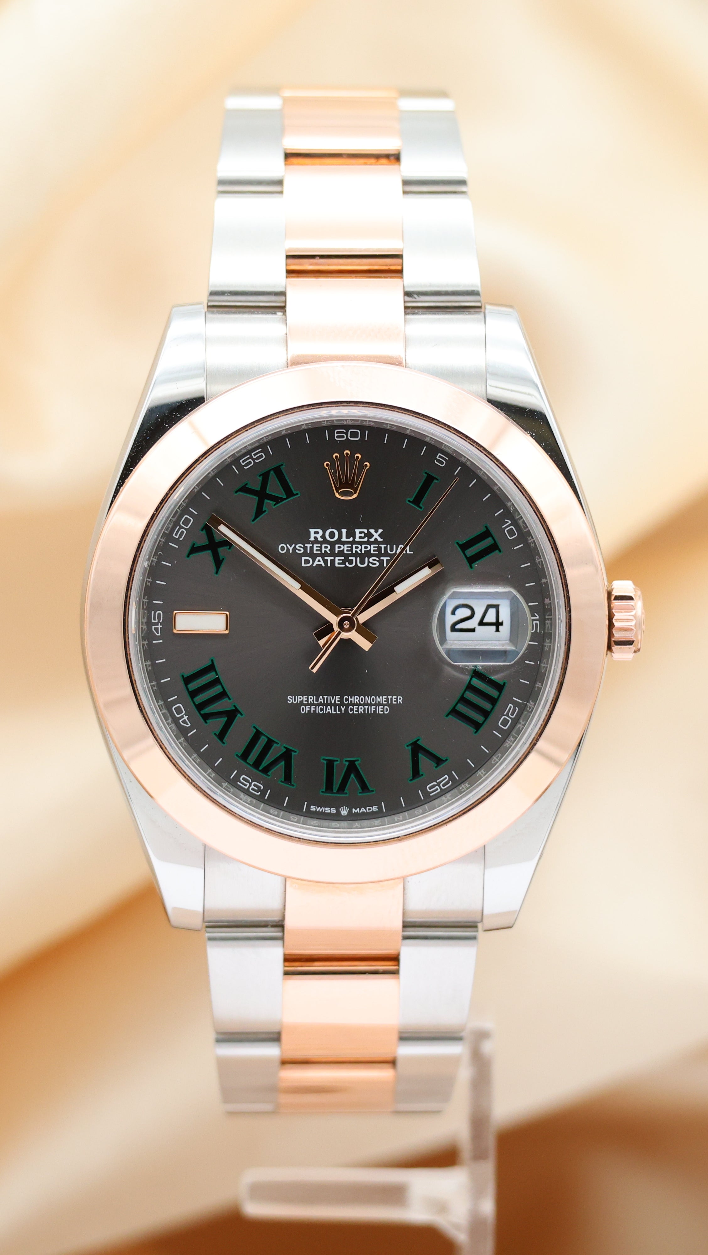 Rolex Datejust "Wimbledon" Roségold Automatik 41 126301 Box + og. Papiere