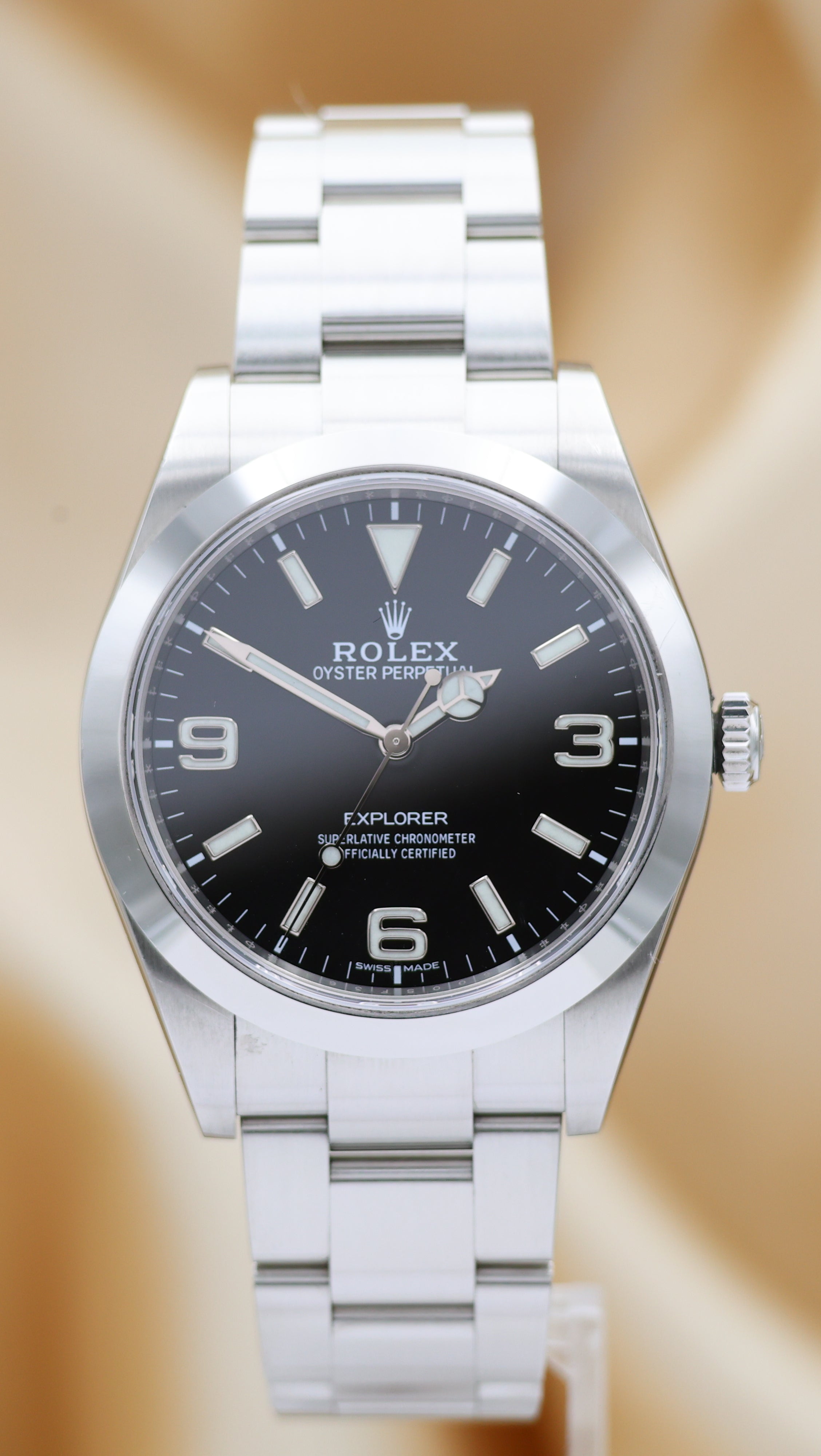 Rolex Explorer I 39mm Automatik Herrenuhr	 214270 Box + og. Papiere