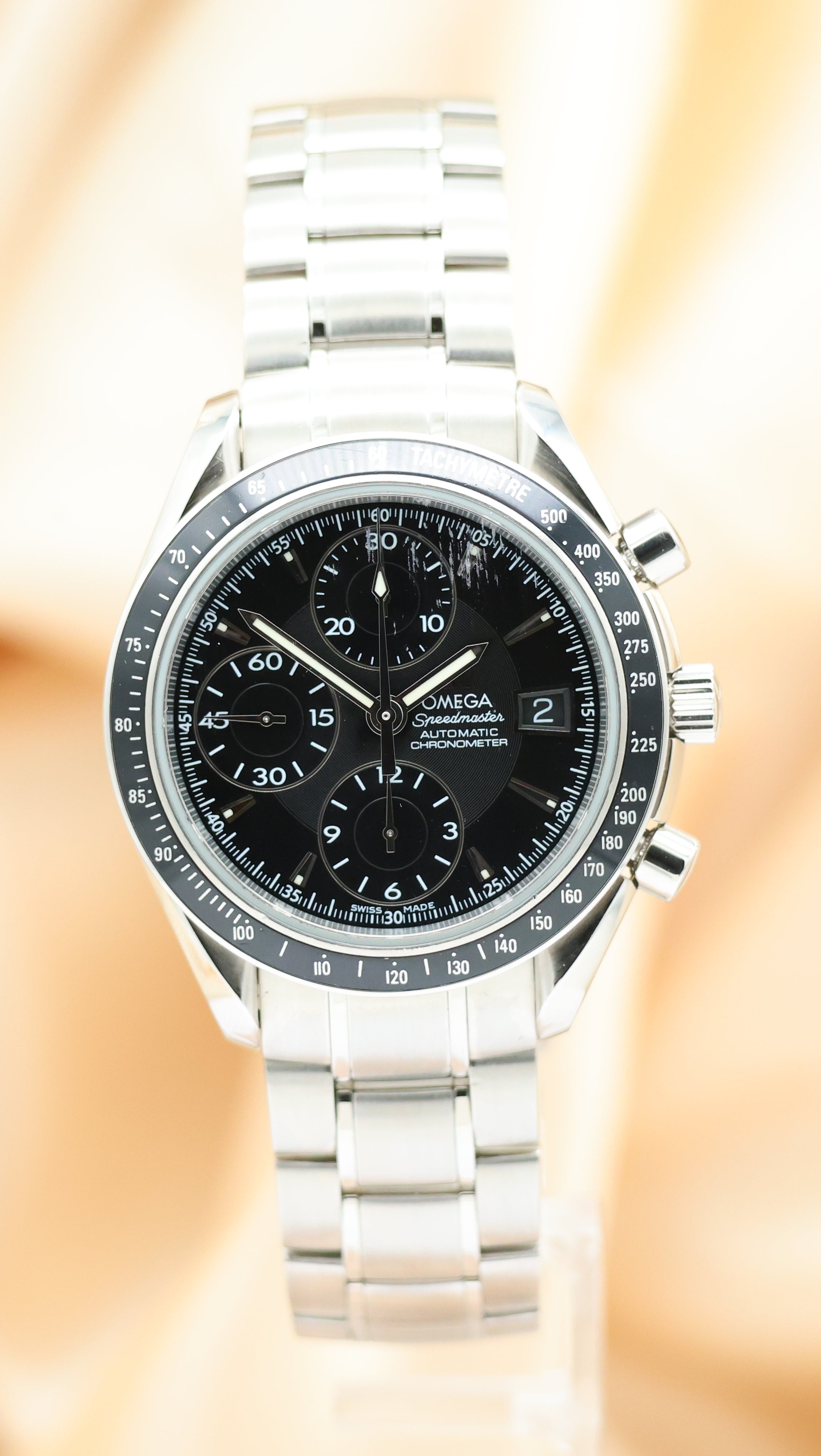 Omega Speedmaster Date Automatik 32105000 Box + og. Papiere