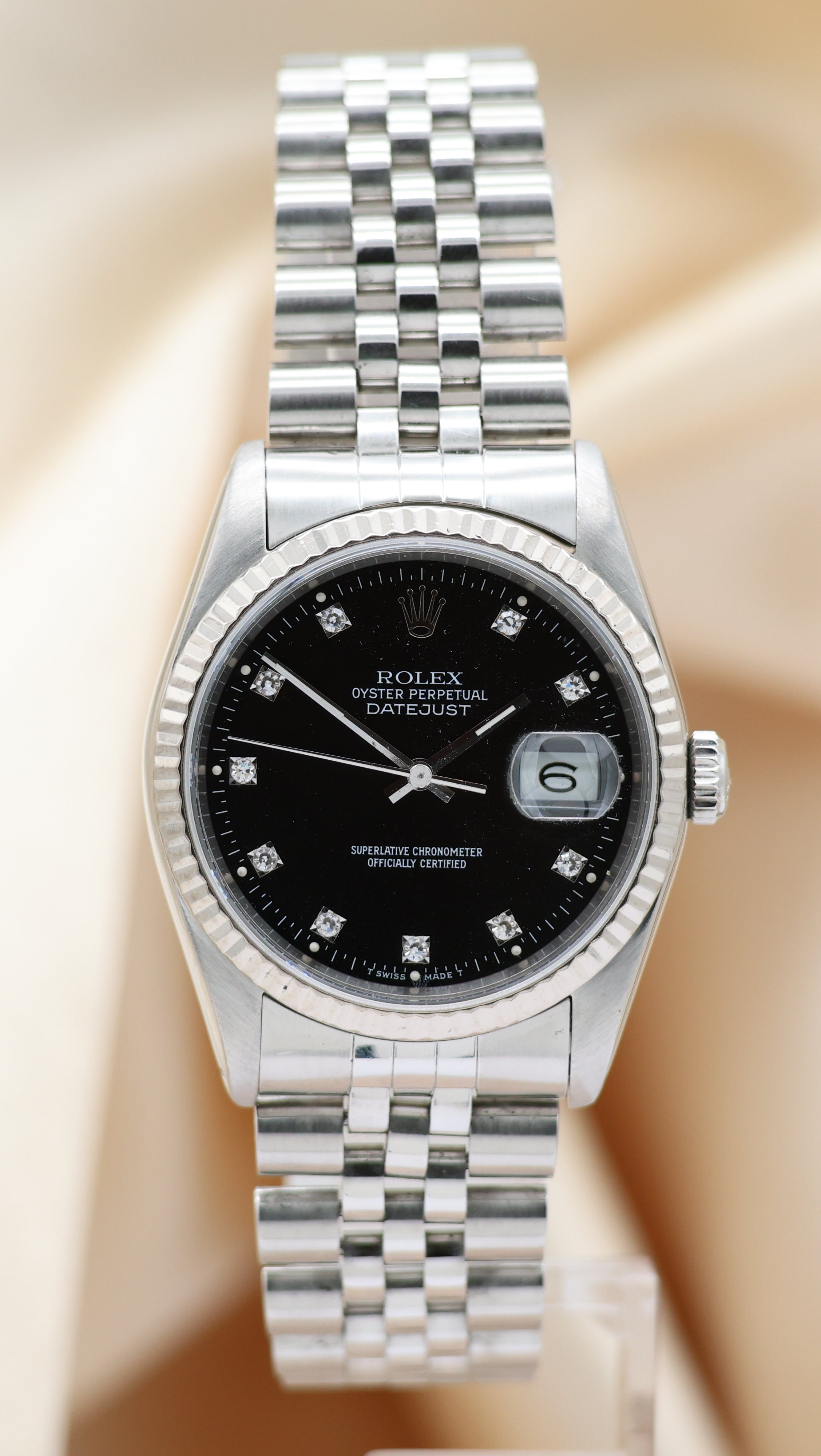 Rolex Datejust Diamond Dial 36mm Automatik LC100 16234 Box + og. Papiere