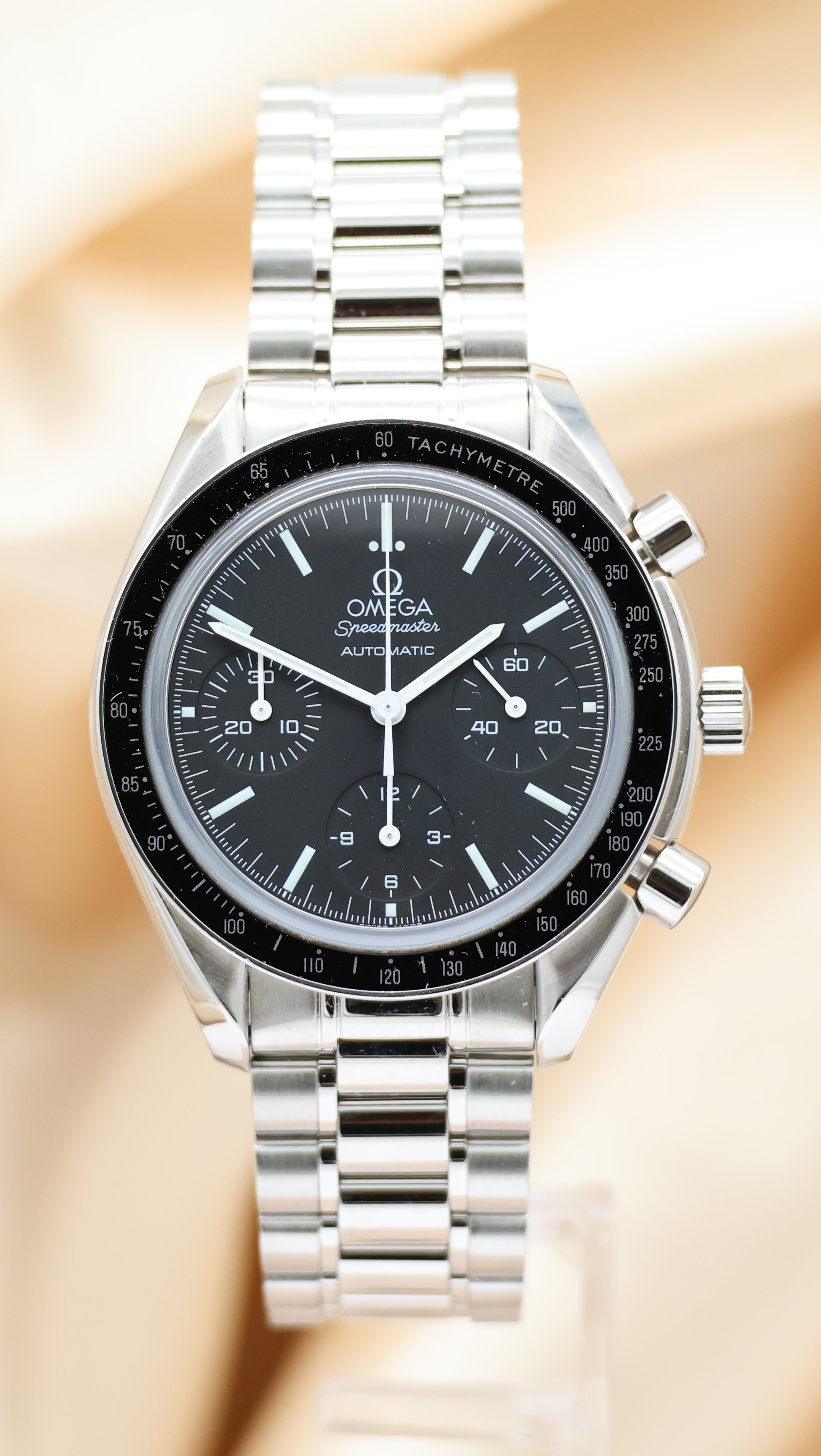 Omega Speedmaster Reduced 39mm Automatik Herrenuhr 35395000 Box