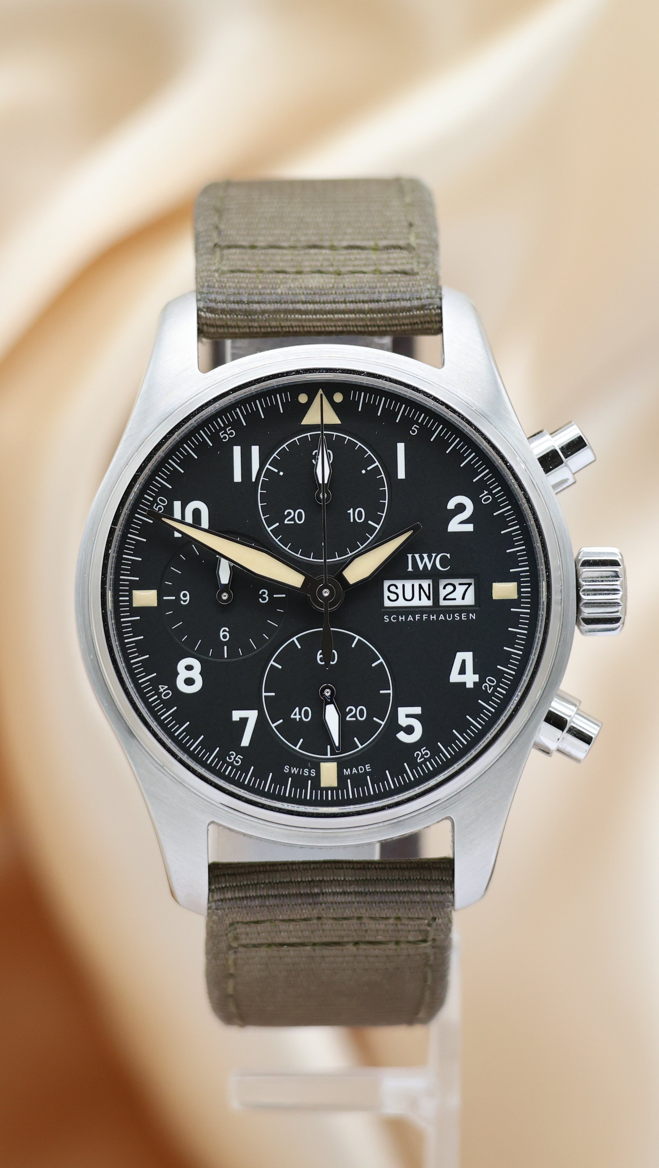 IWC Fliegeruhr Spitfire Chronograph IW387901 Box + og. Papiere