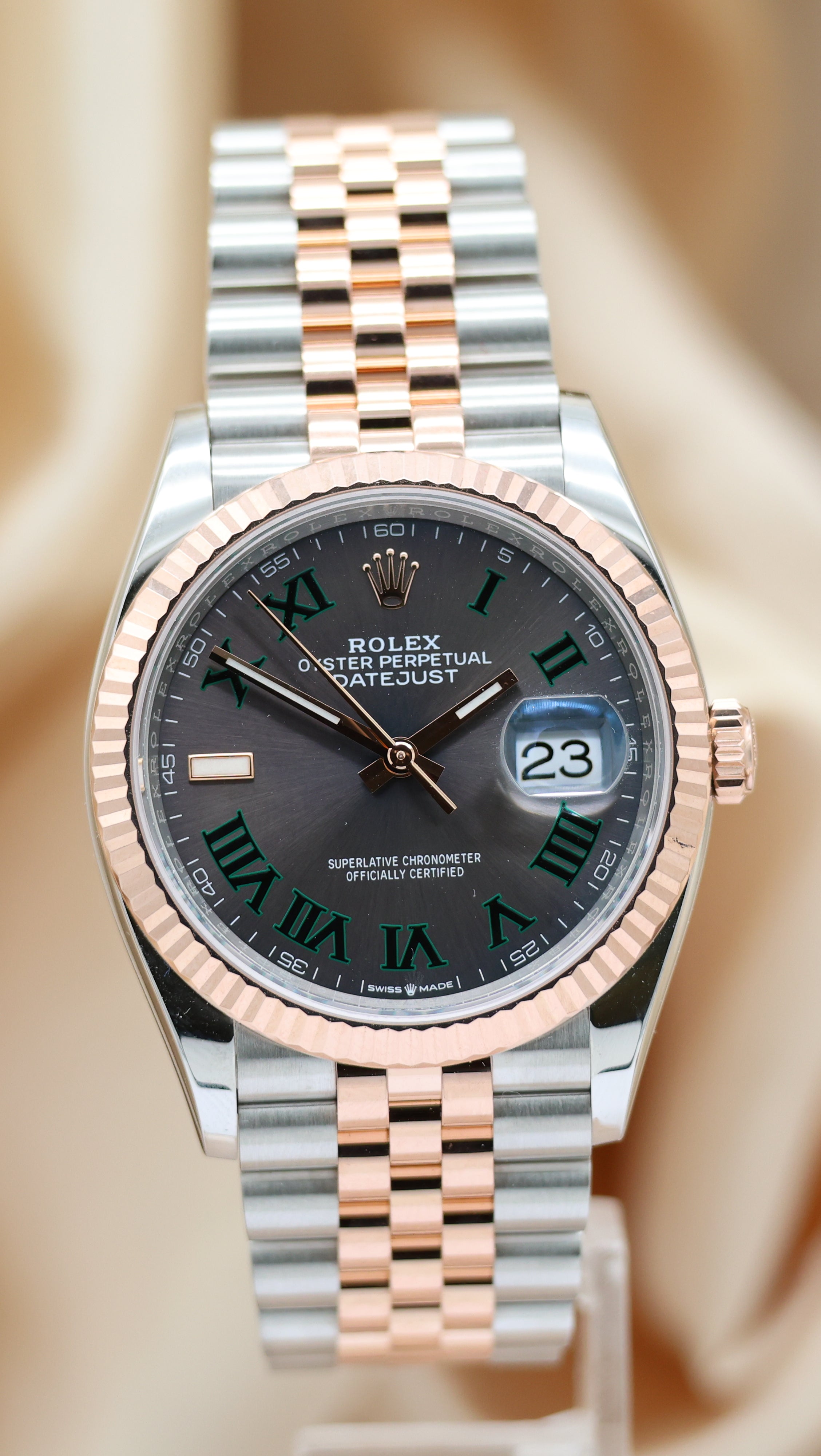 Rolex Datejust Wimbledon 36mm Automatik Ungetragen 126231 Box + og. Papiere