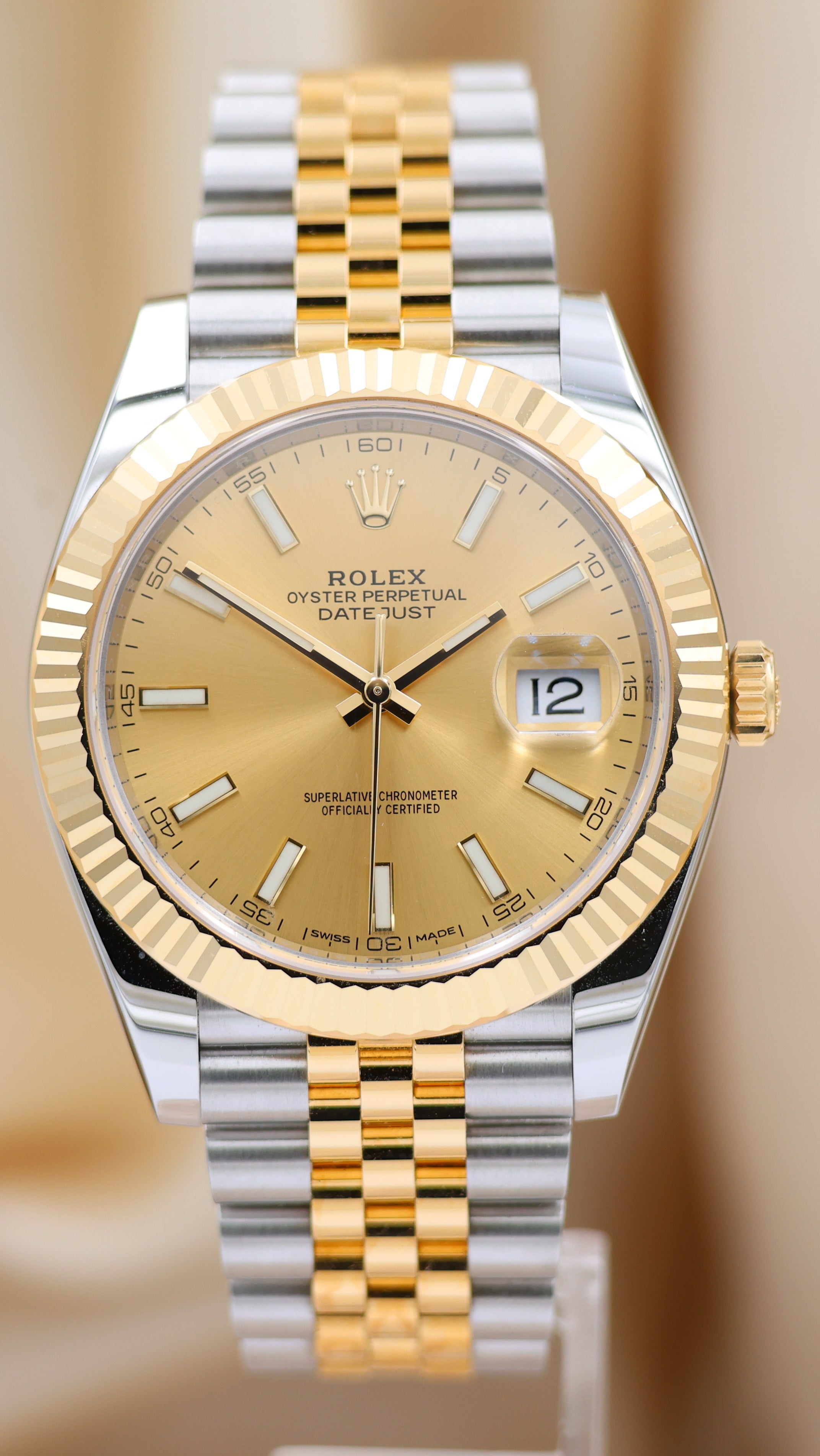 Rolex Datejust 41 18k yellow gold/steel 126333 box + above papers