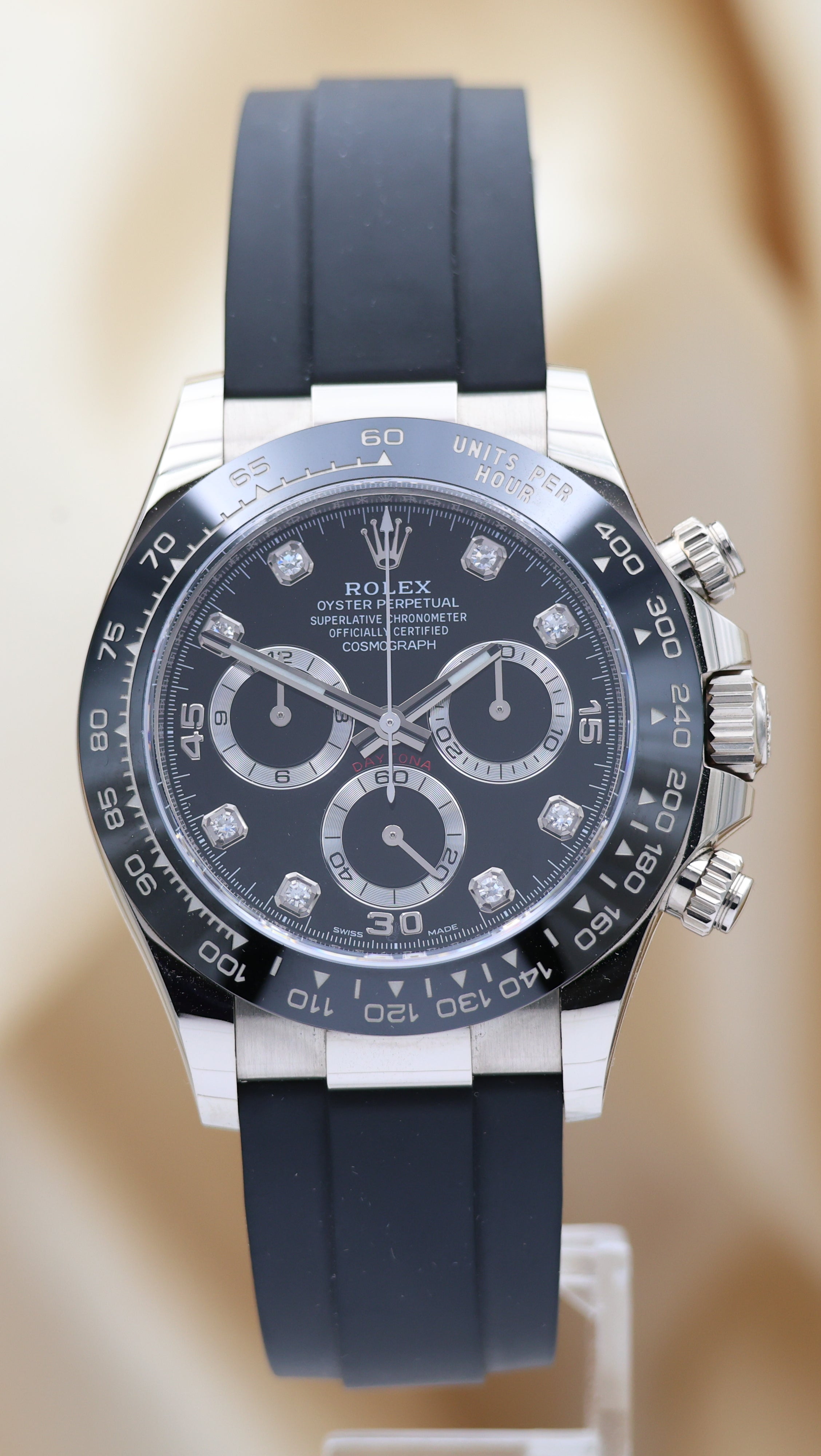 Rolex Daytona Weißgold Oysterflex Diamond  116519LN Box + og. Papiere