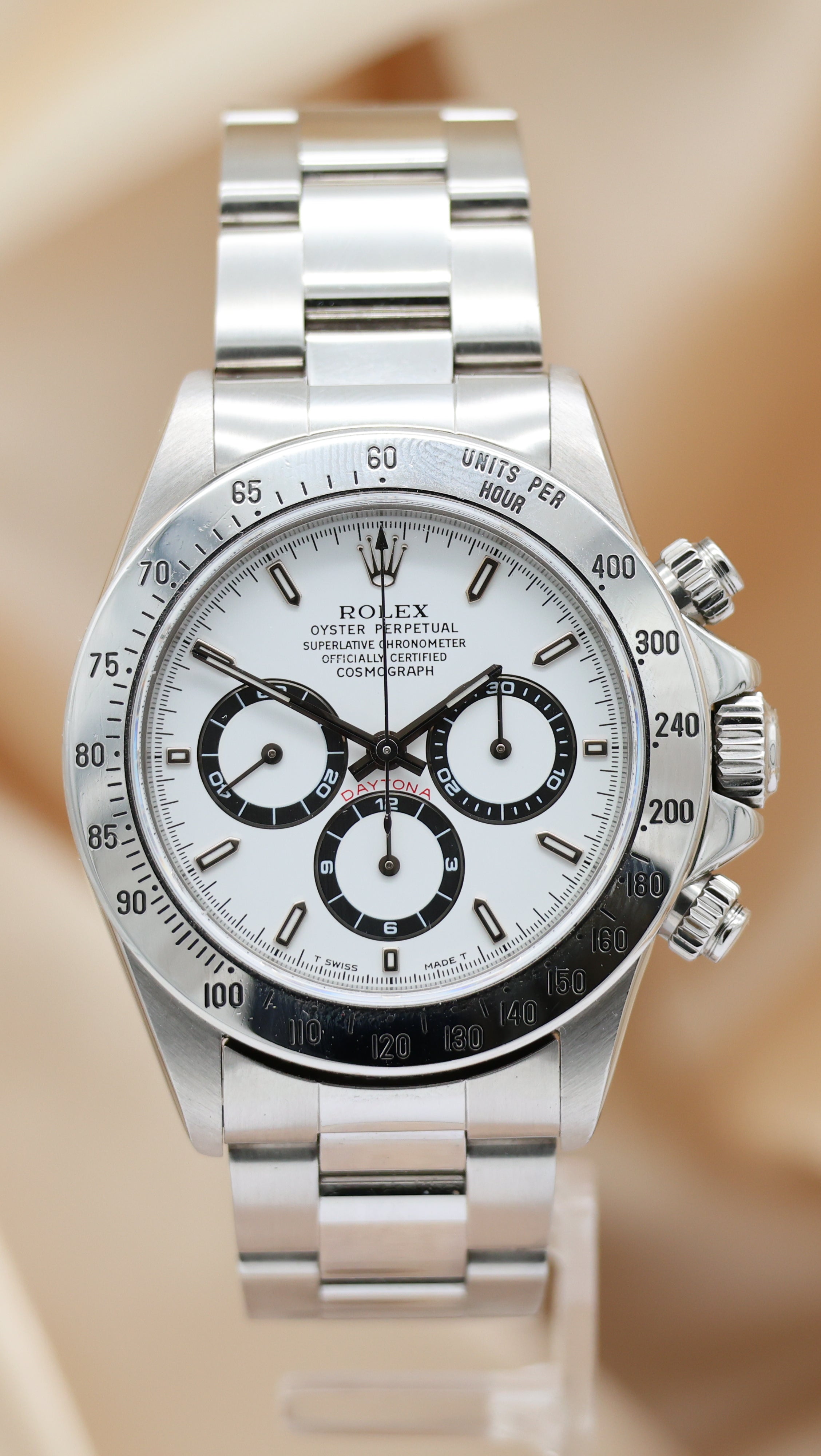 Rolex Oyster Perpetual Daytona Zenith White Tritium Dial 16520 Box + og. Papiere