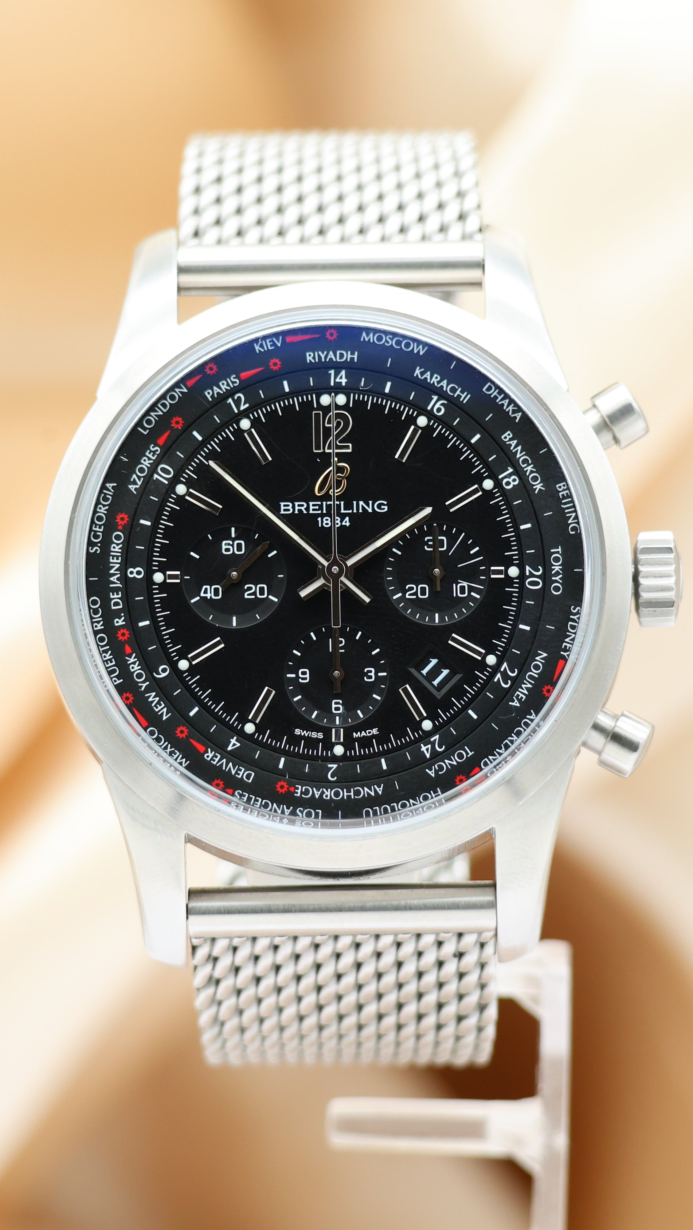 Breitling Transocean Chronograph Unitime AB0510 Box + og. Papiere