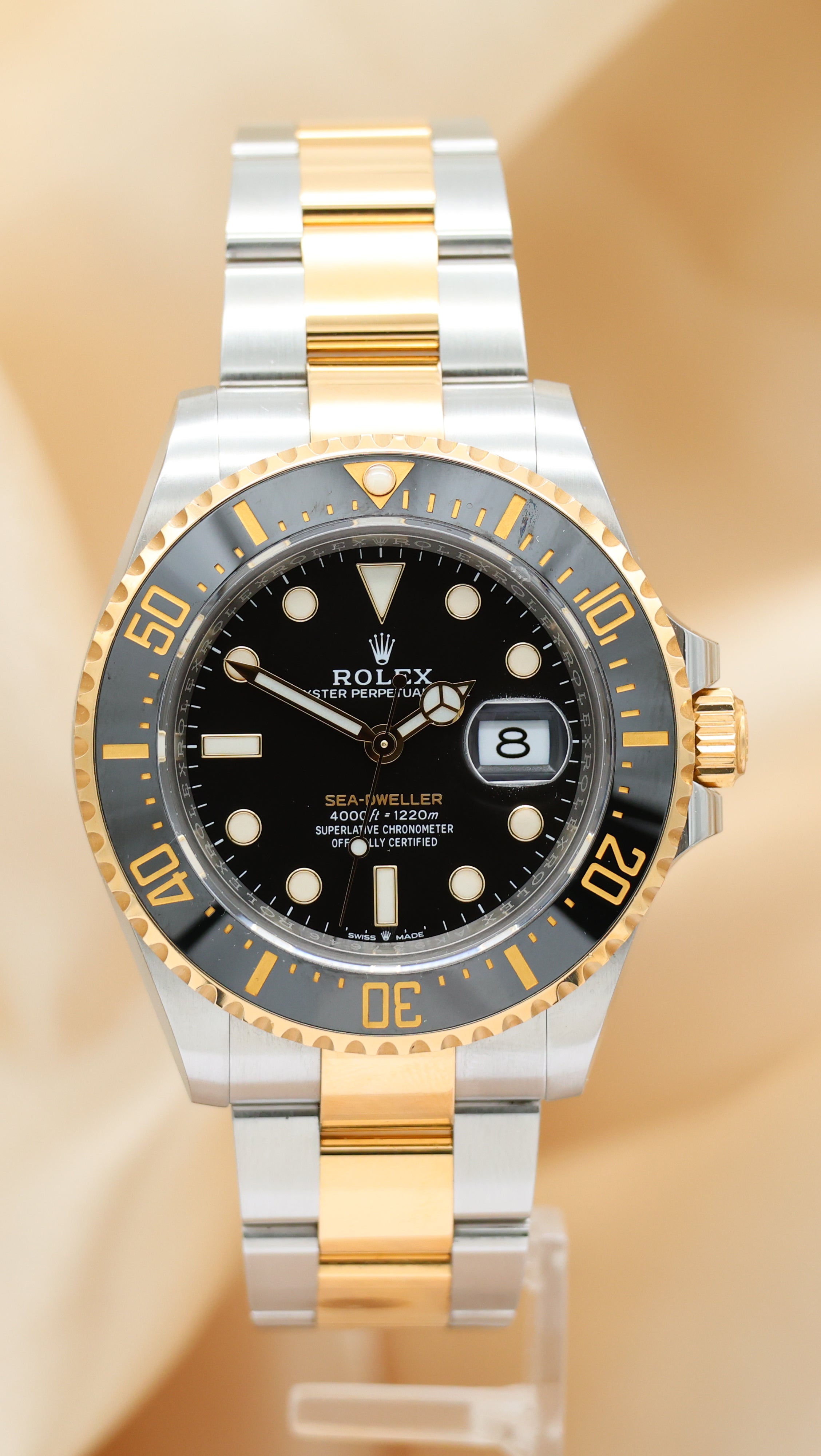 Rolex Sea-Dweller Stahl/Gold Automatik Schwarz 126603 Box + og. Papiere