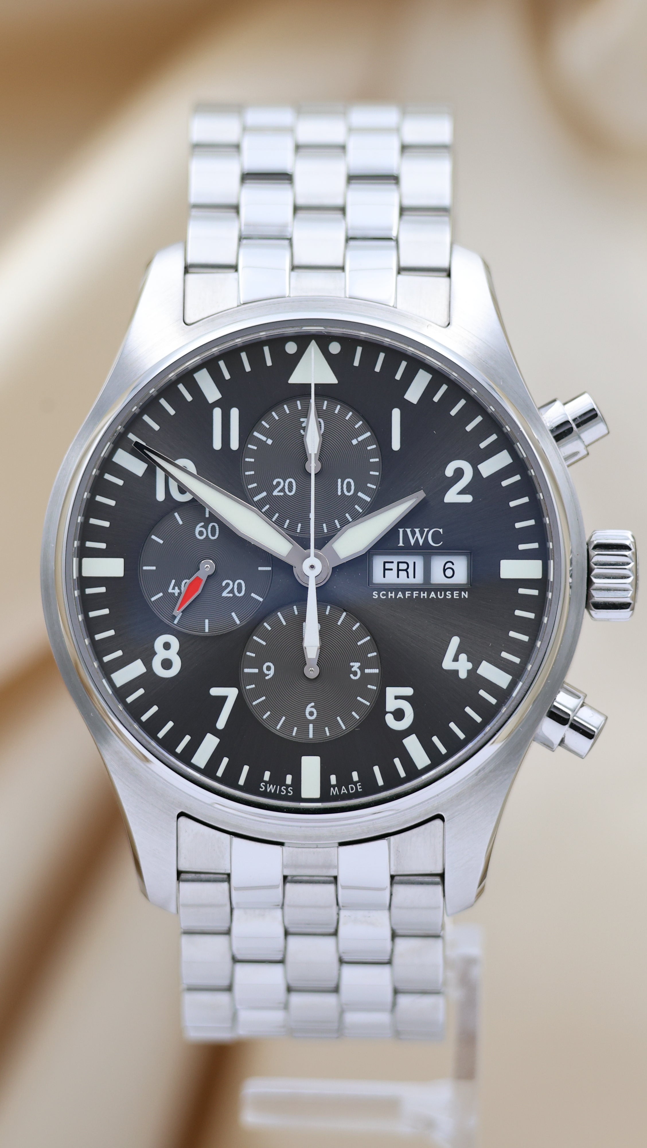 IWC Fliegeruhr Spitfire Chronograph Grau IW377719