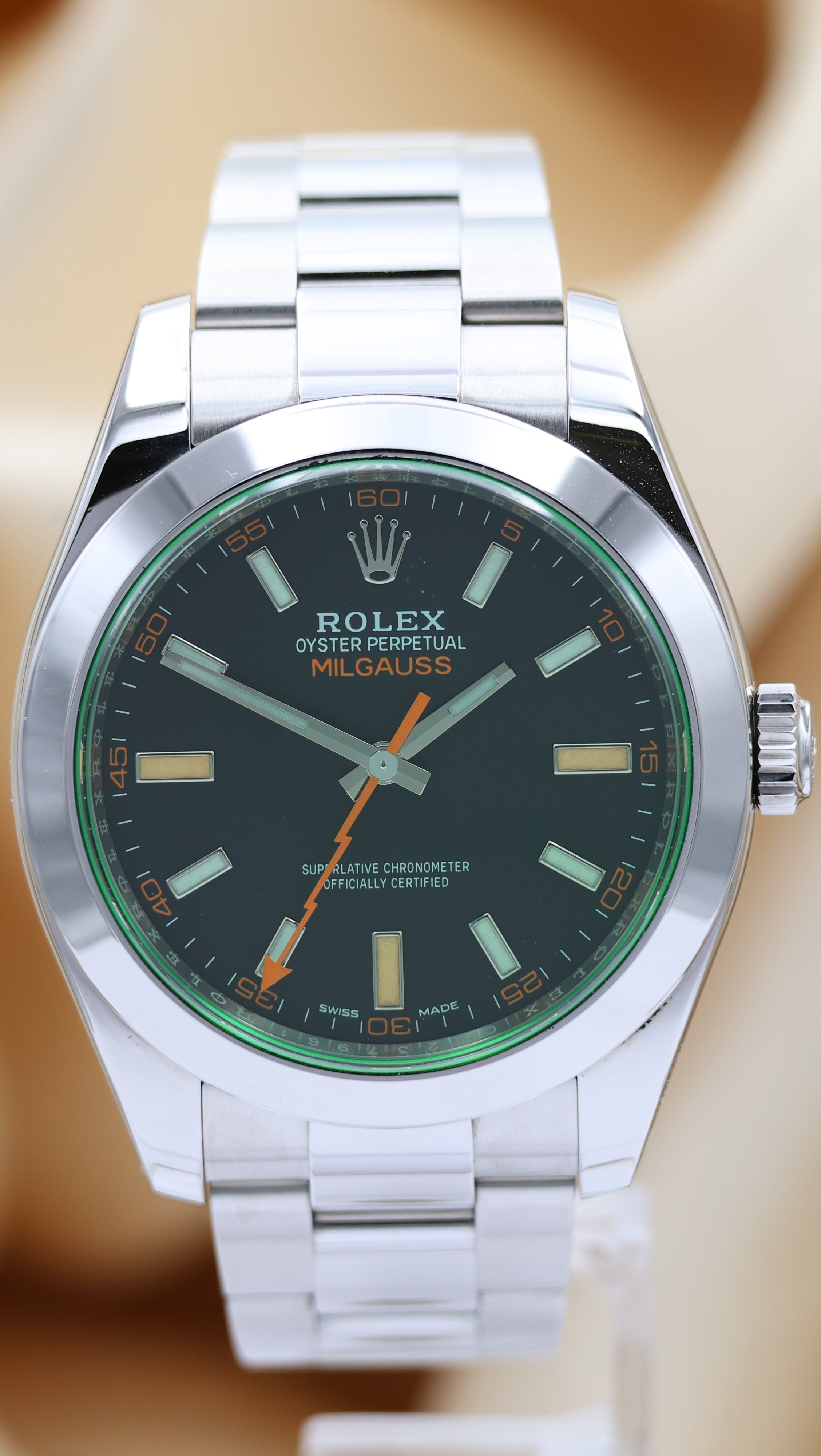 Rolex Milgauss Automatic Men's Watch Black 116400GV Box + above papers