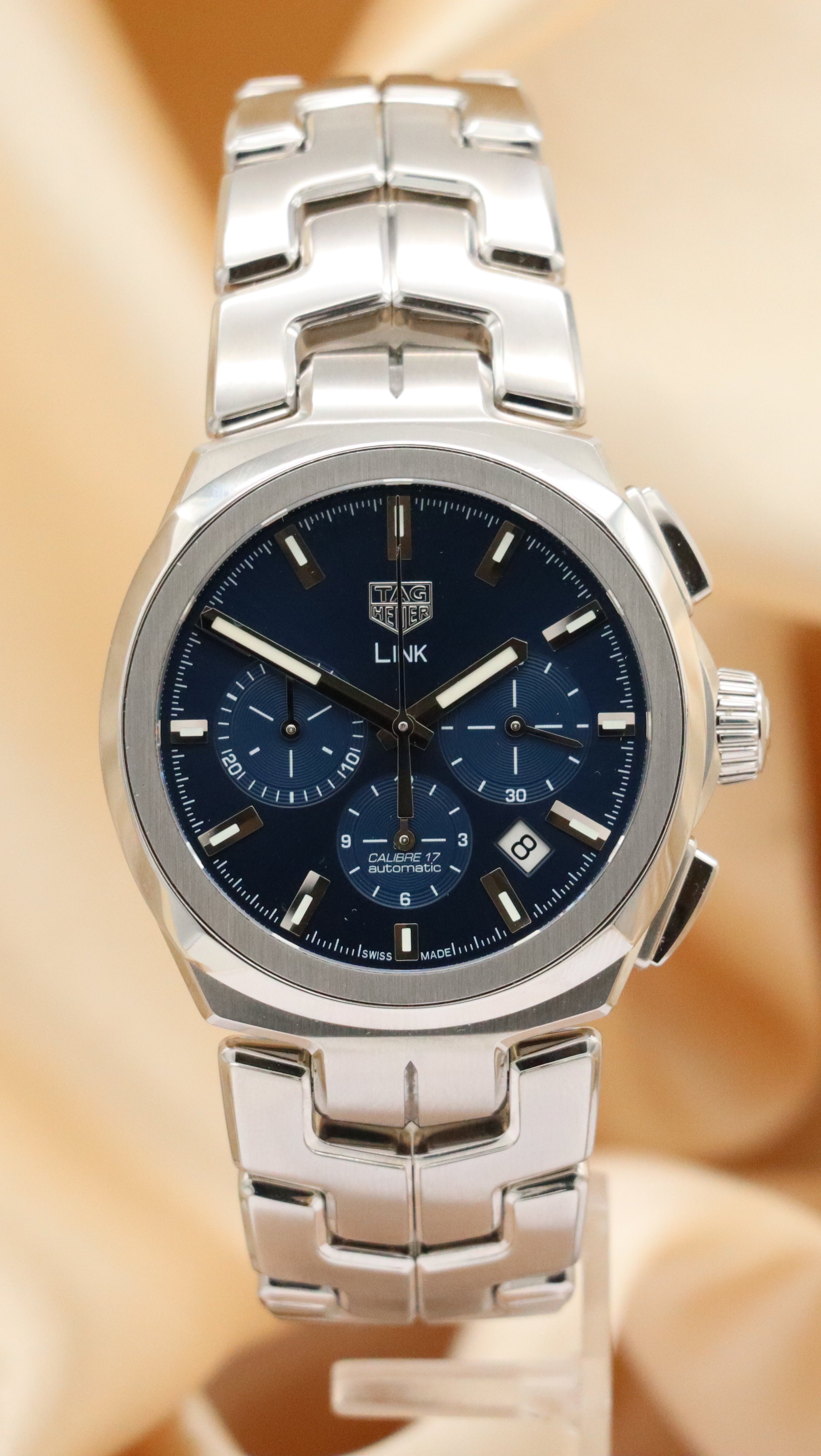 Tag Heuer Link Chronograph Automatik Herrenuhr Blau CBC2112 - Thumbnail