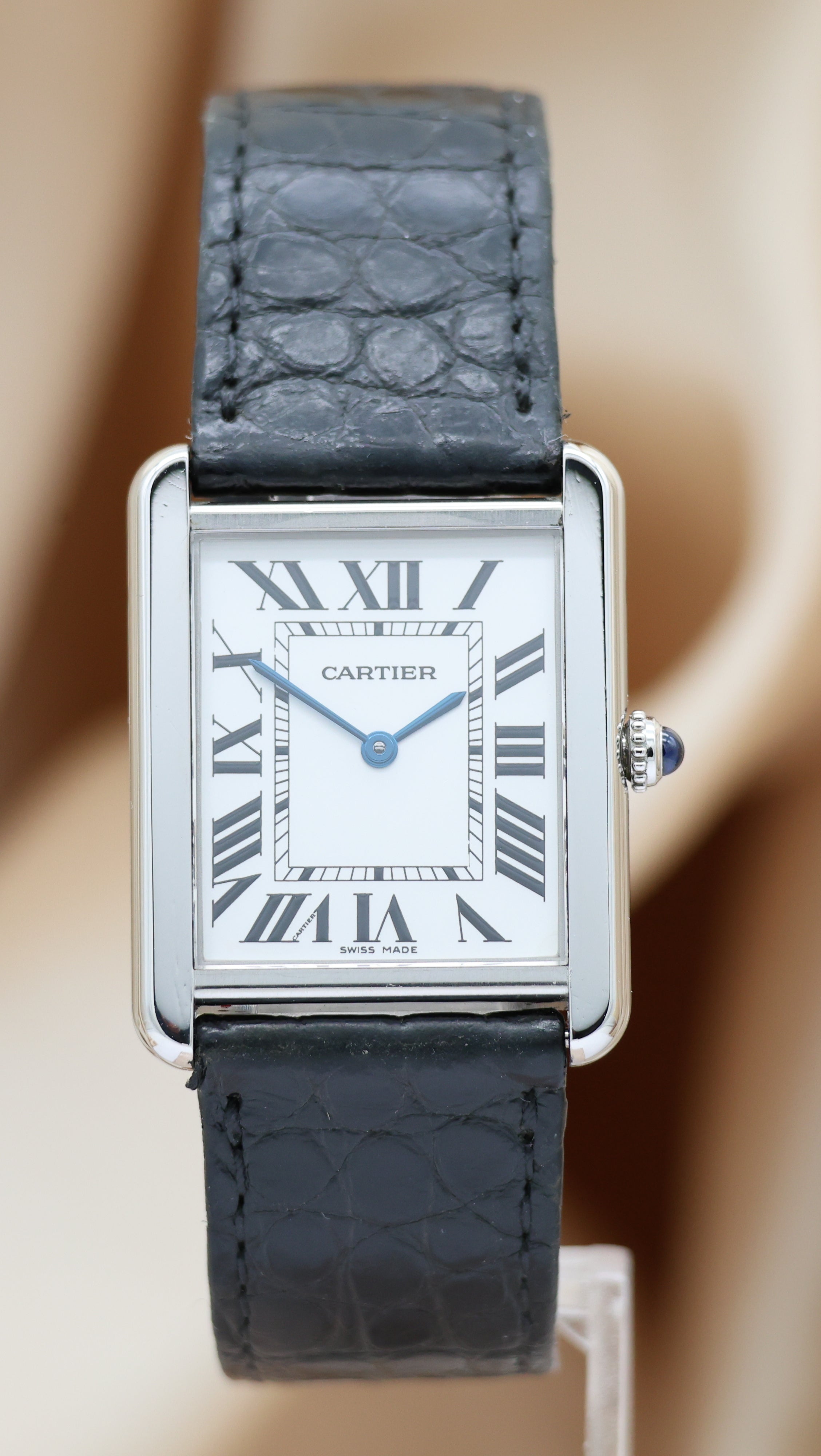 Cartier Tank Solo 27 x 35mm Quarz Uhr 2715 Box + og. Papiere