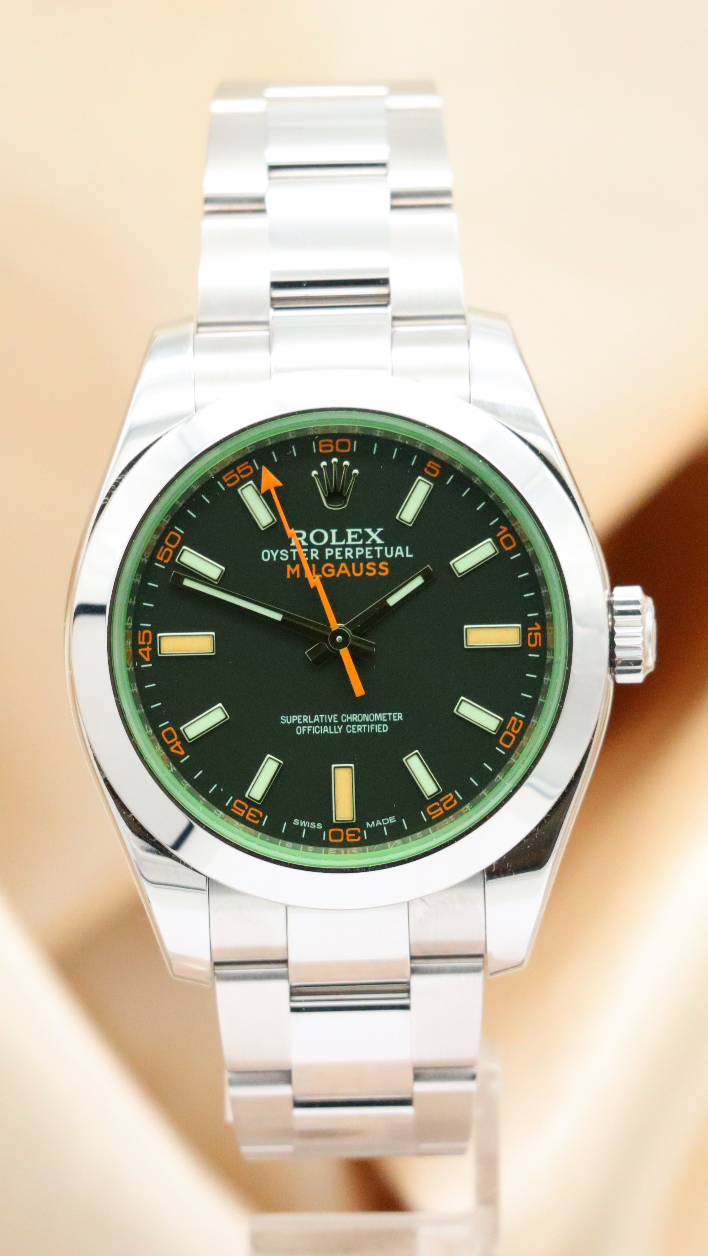 Rolex Milgauss Automatik Herrenuhr  116400GV Box + og. Papiere