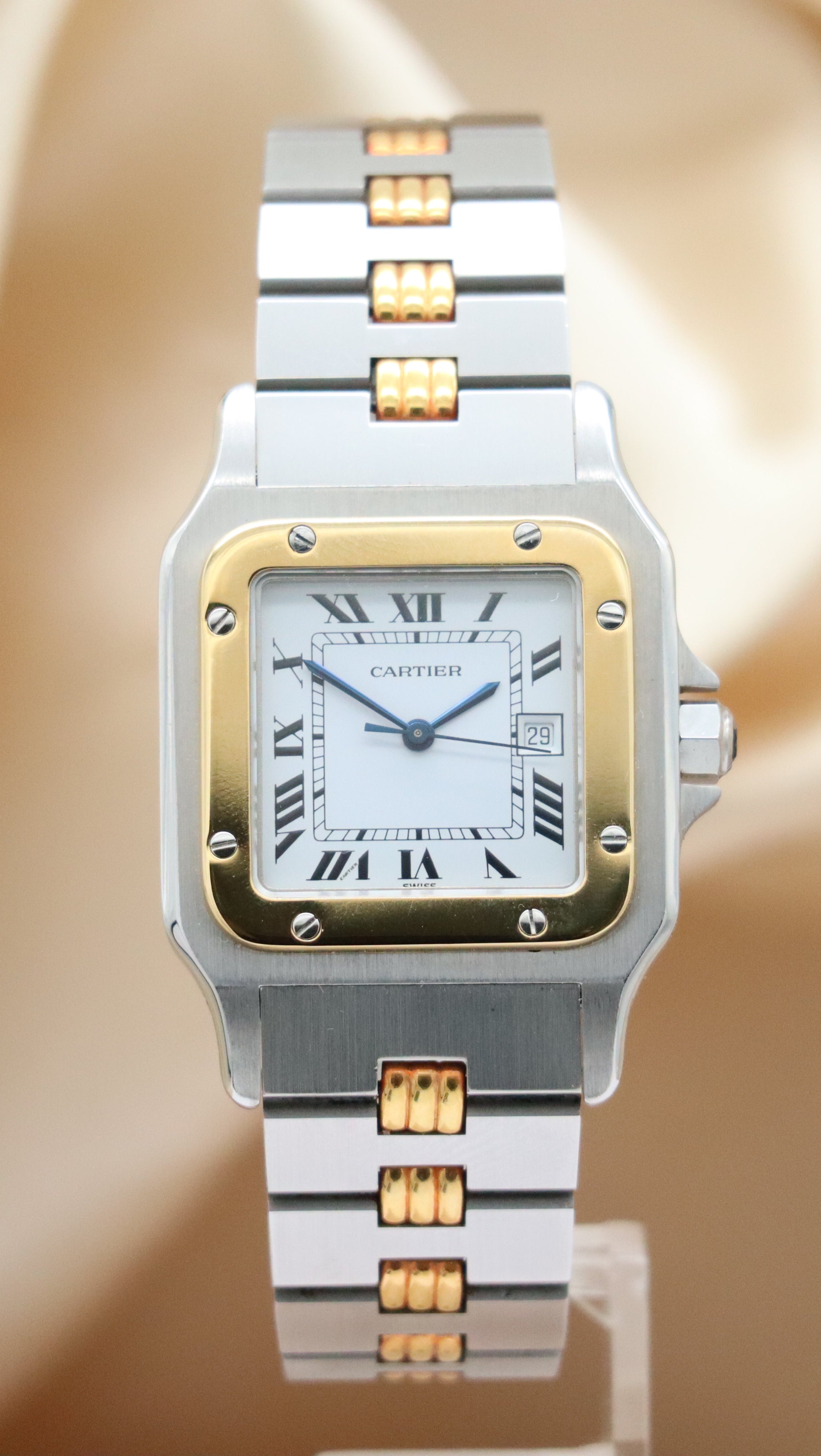 Cartier Santos Carree Automatik Stahl/Gold Gordon Bracelet  2961