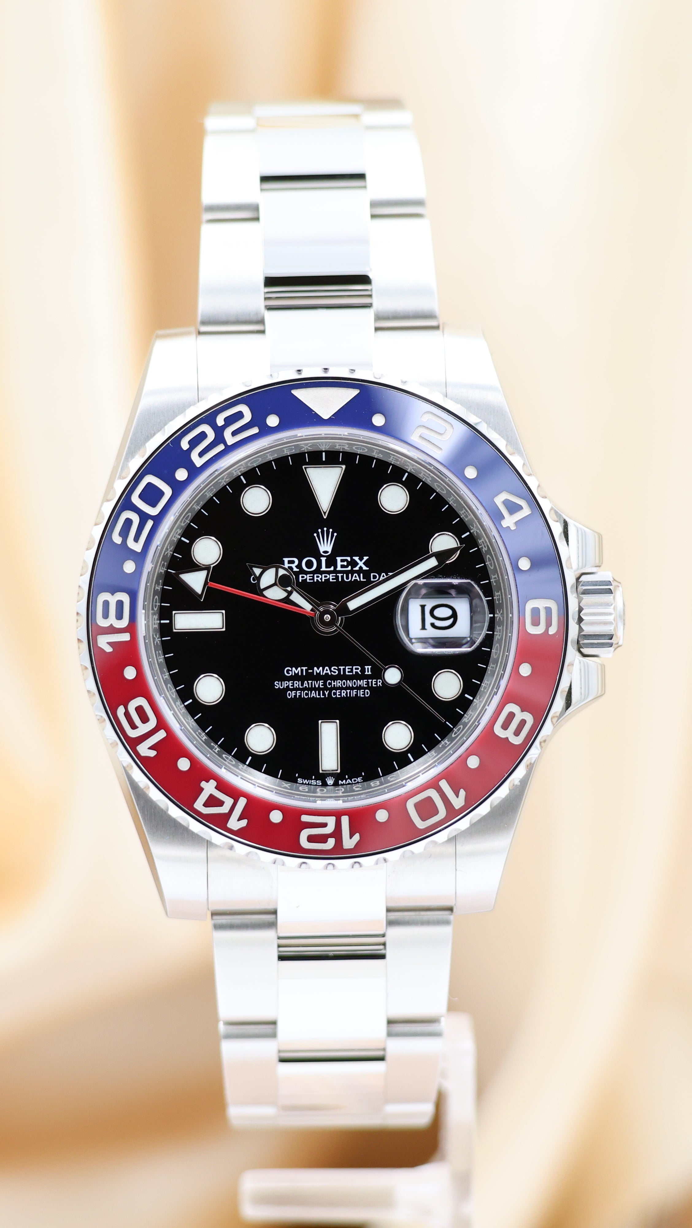 Rolex GMT-Master II Pepsi LC100 40mm Automatik Herrenuhr 126710BLRO Box + og. Papiere