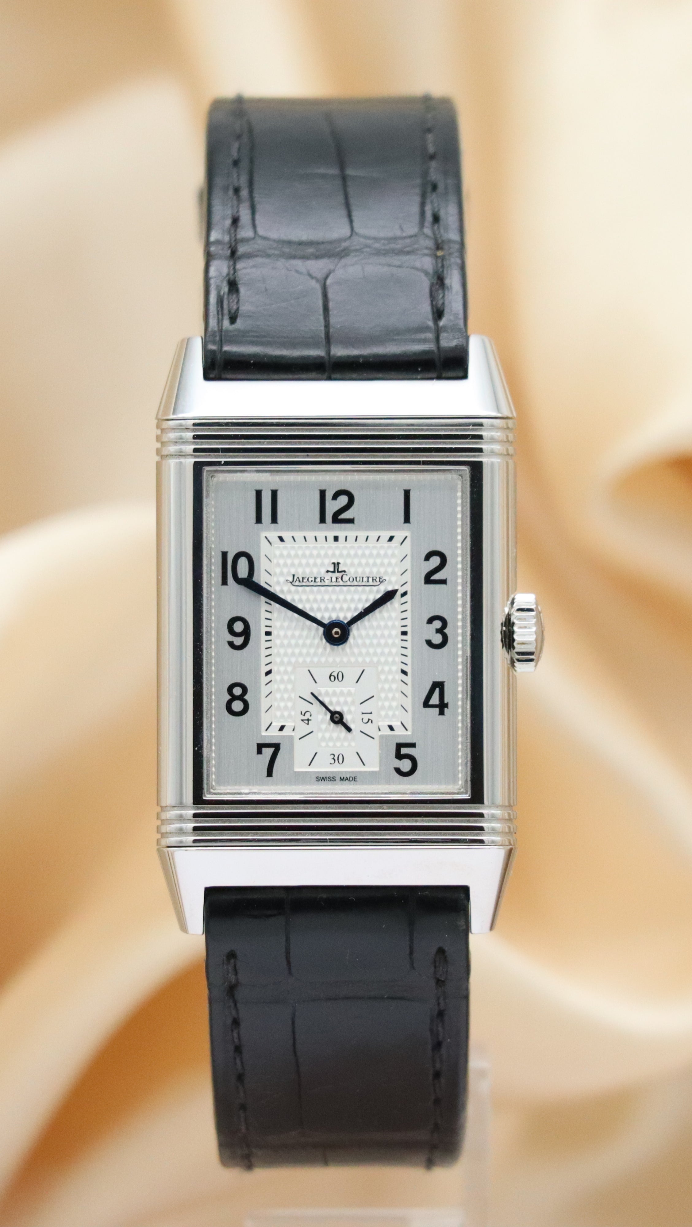 Jaeger-LeCoultre Reverso Classique 27,4mm Handaufzug Herrenuhr Q3858520 Box + og. Papiere