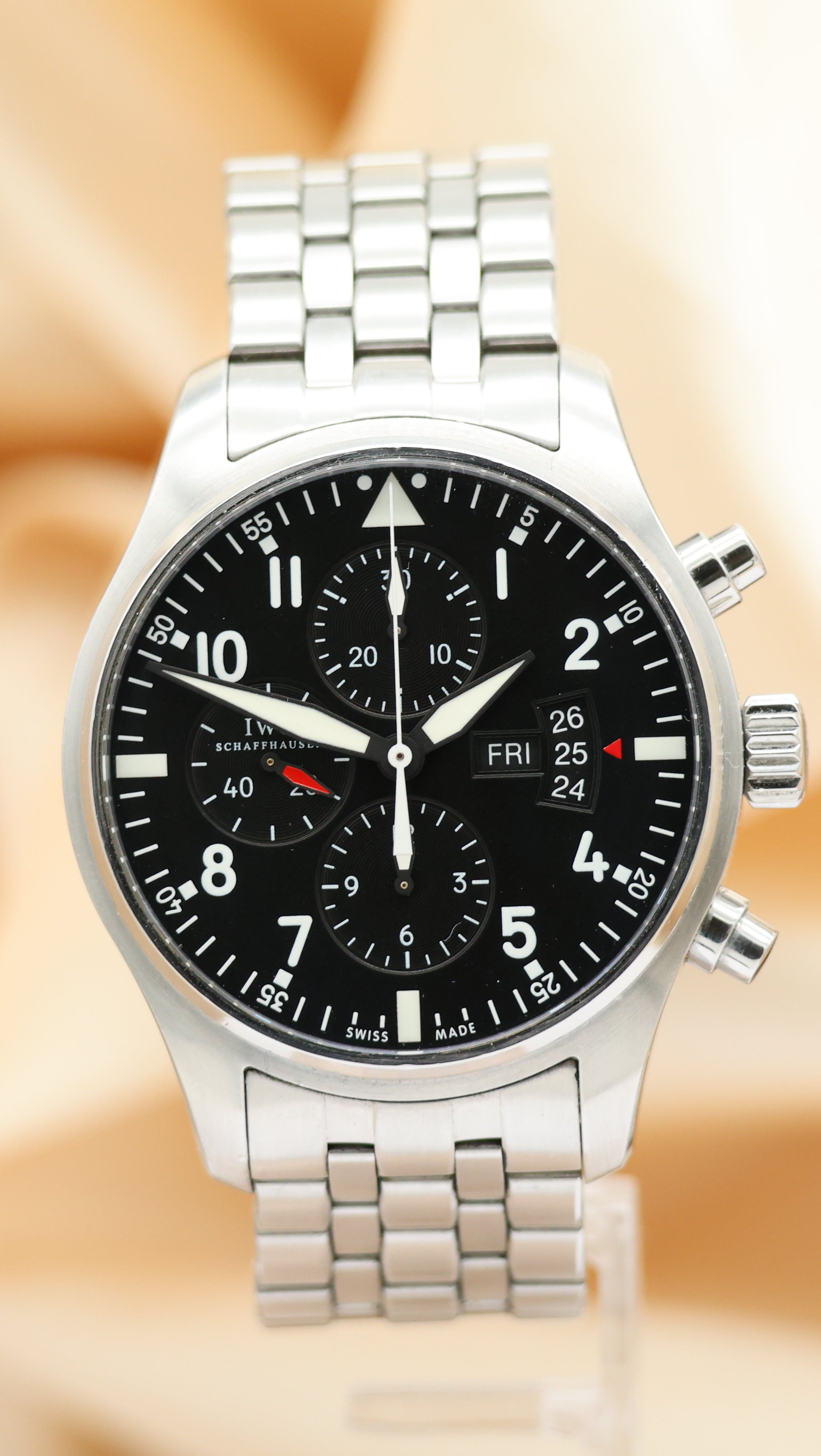 IWC Fliegeruhr Chronograph Schaffhausen Pilot IW377704 Box + og. Papiere